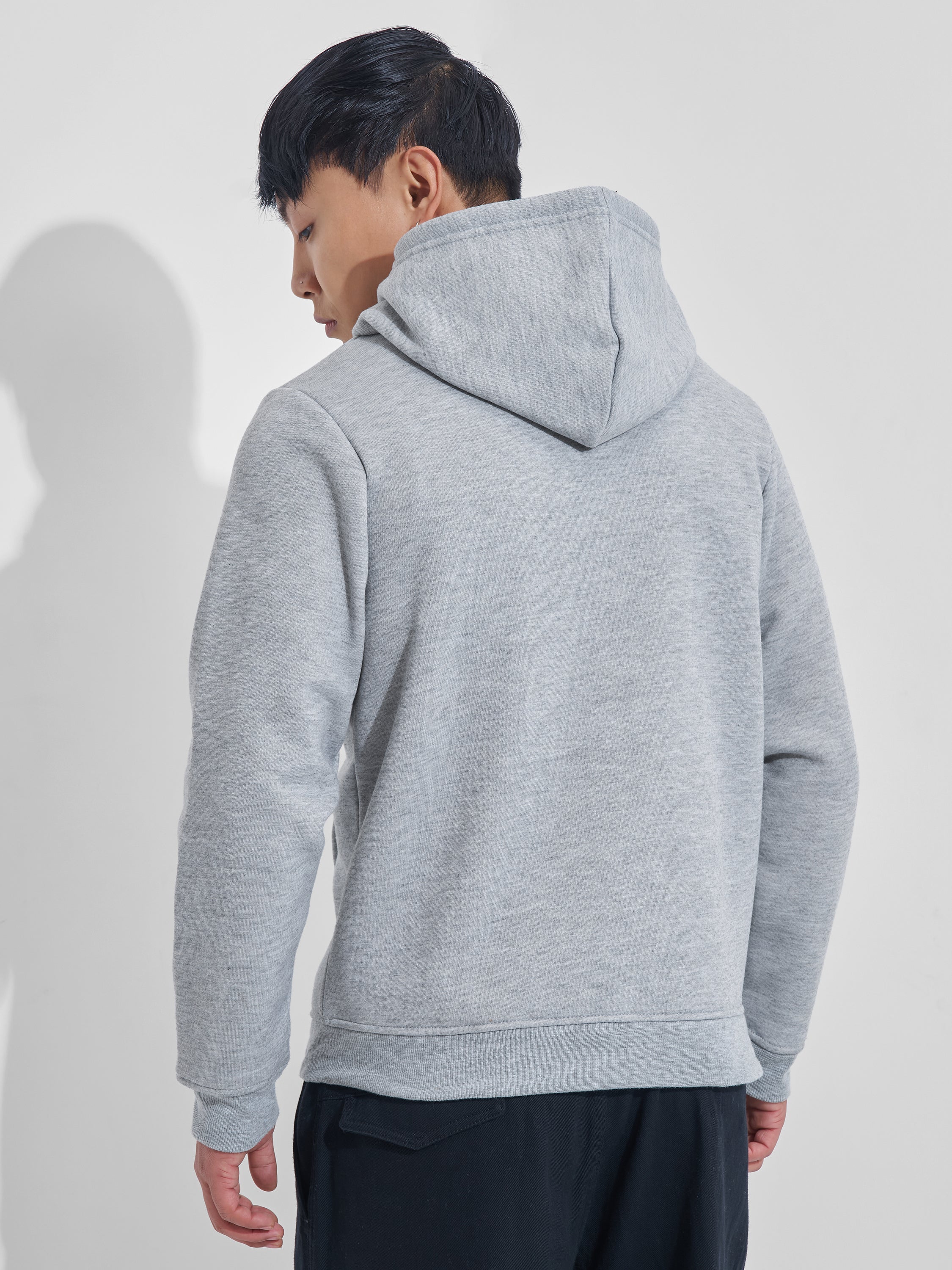 Highlander Men Grey Hooded Front-Open Sweatshirt - Grey - Image 3