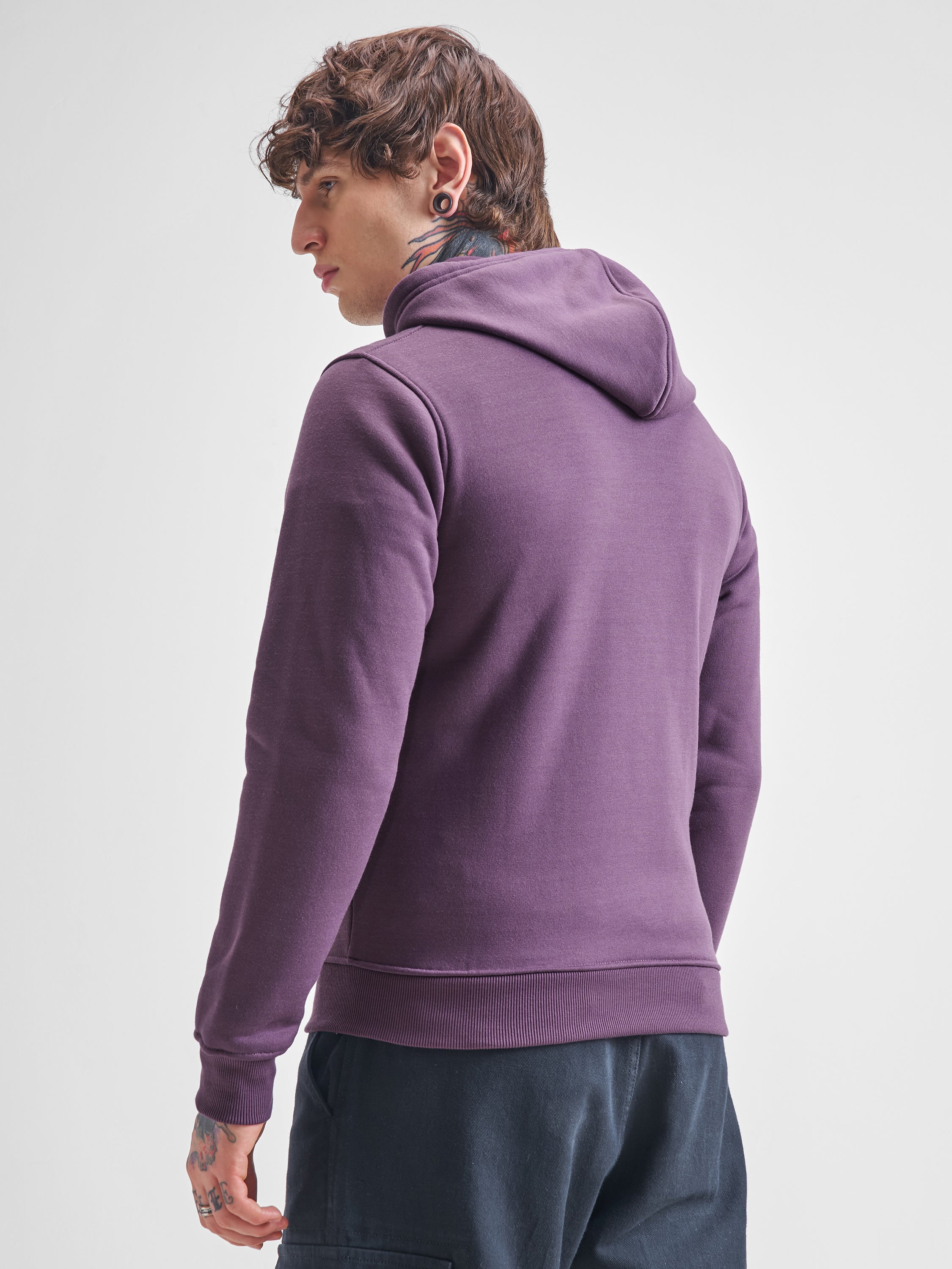 Highlander Men Lavender Hooded Front-Open Sweatshirt - Lavender - Image 3