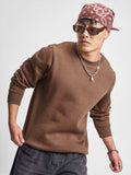 Highlander Men Brown Round Neck Pullover Sweatshirt - Brown - Image 1