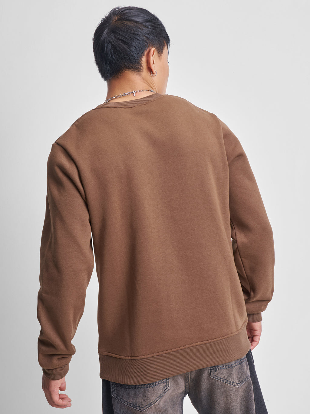 Highlander Men Brown Round Neck Pullover Sweatshirt - Brown - Image 3