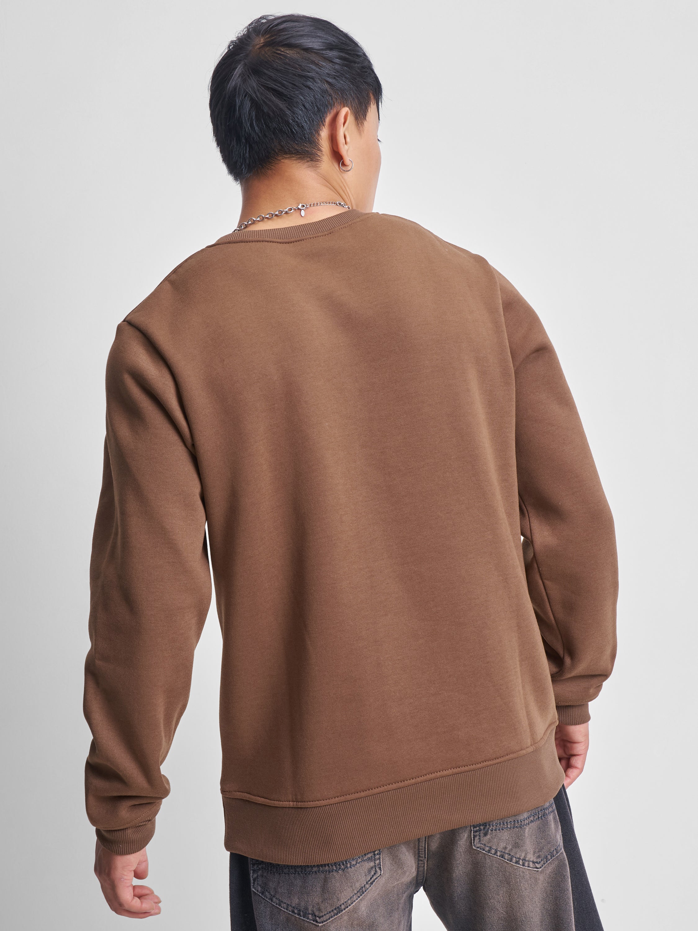 Highlander Men Brown Round Neck Pullover Sweatshirt - Brown - Image 3