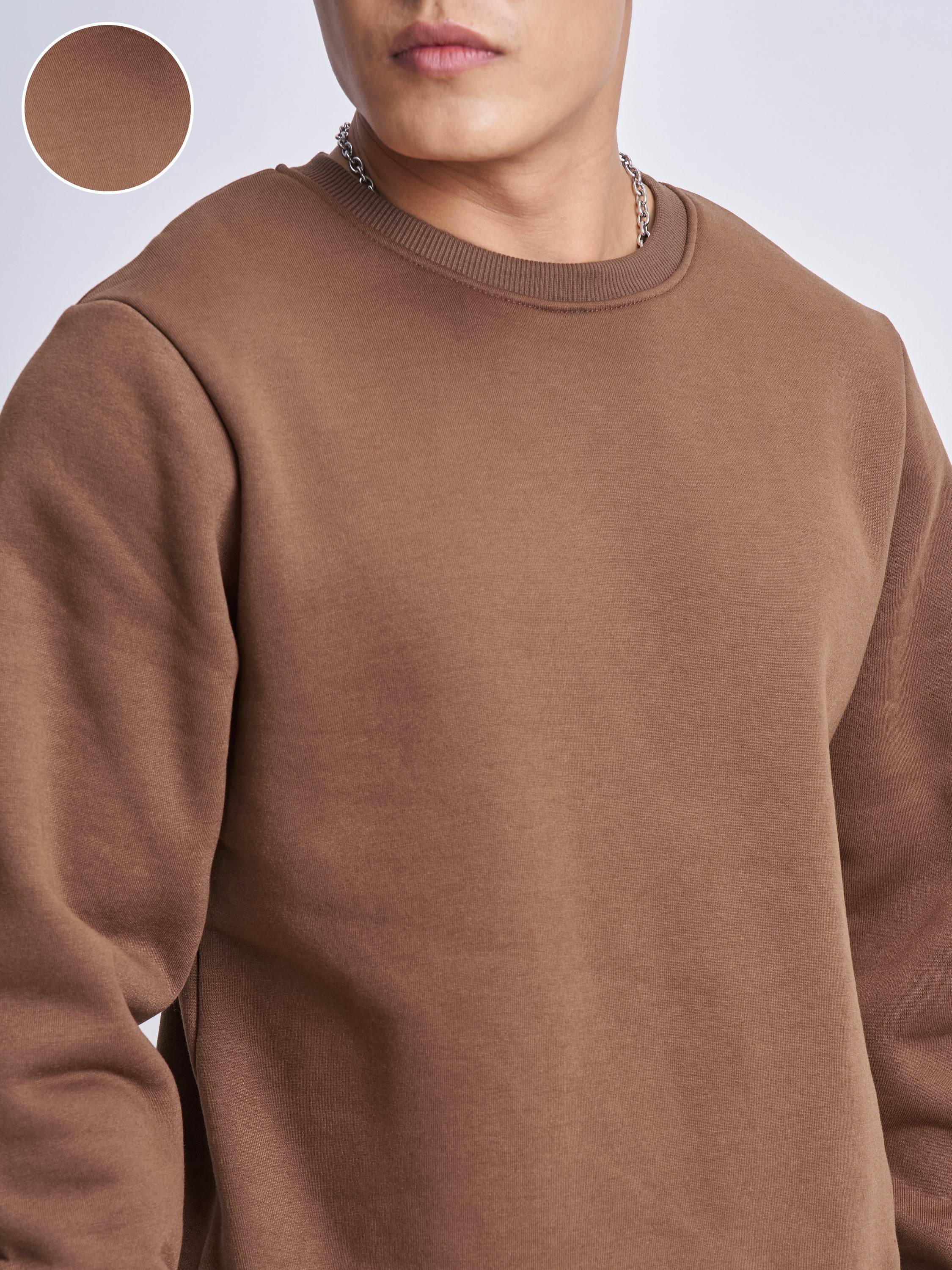 Highlander Men Brown Round Neck Pullover Sweatshirt - Brown - Image 5