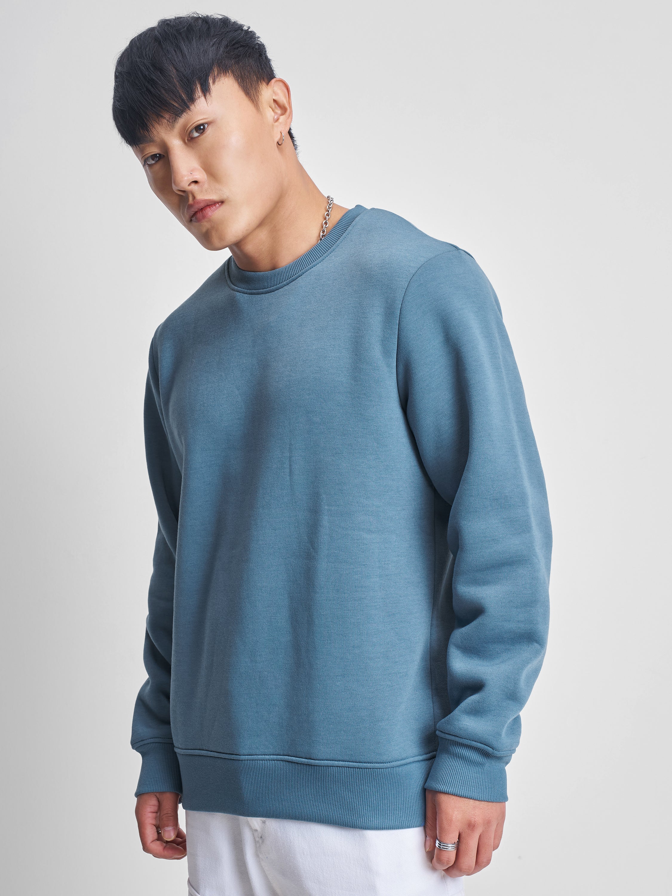 Highlander Men Blue Round Neck Pullover Sweatshirt - Blue - Image 4