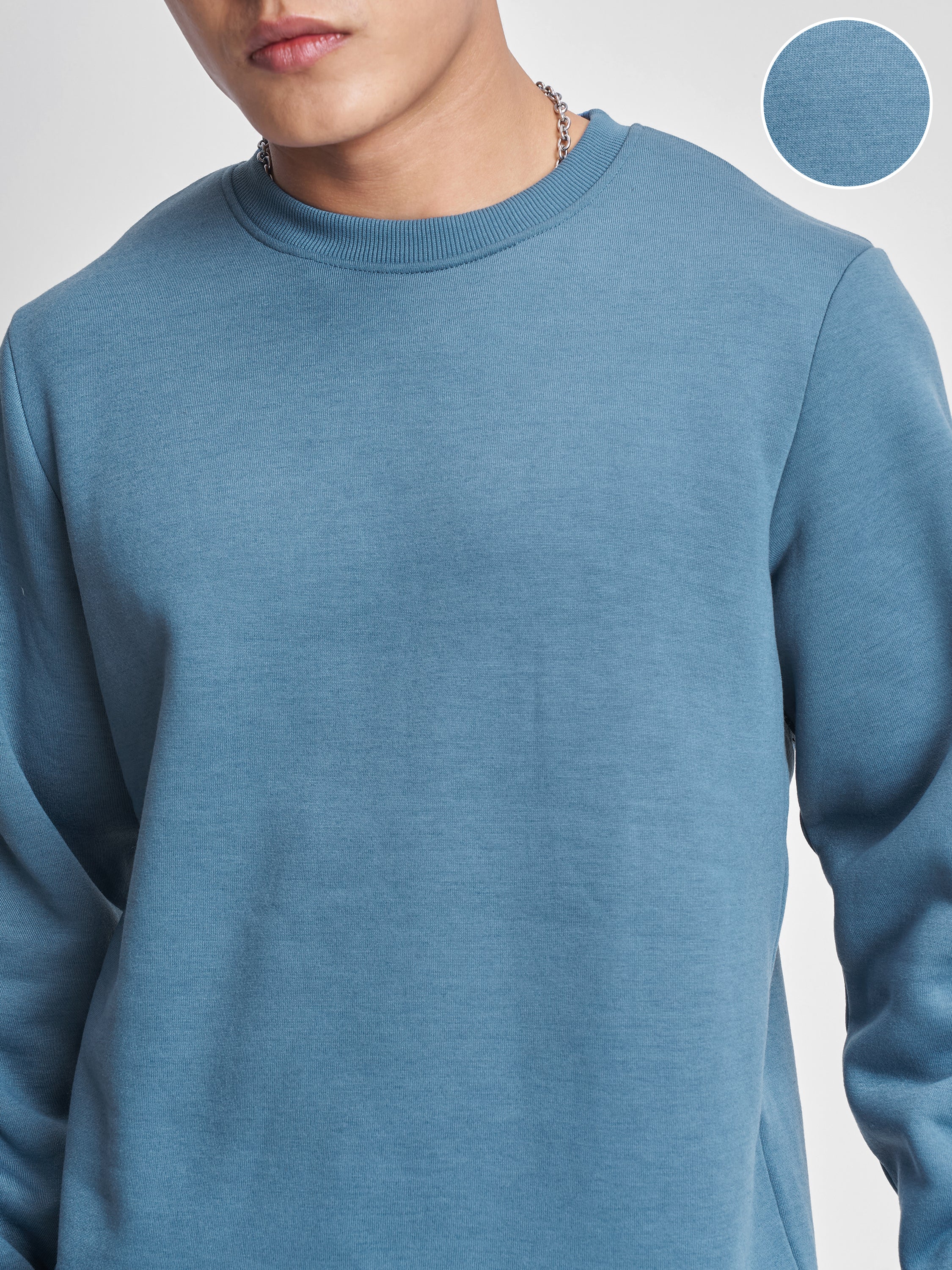 Highlander Men Blue Round Neck Pullover Sweatshirt - Blue - Image 5