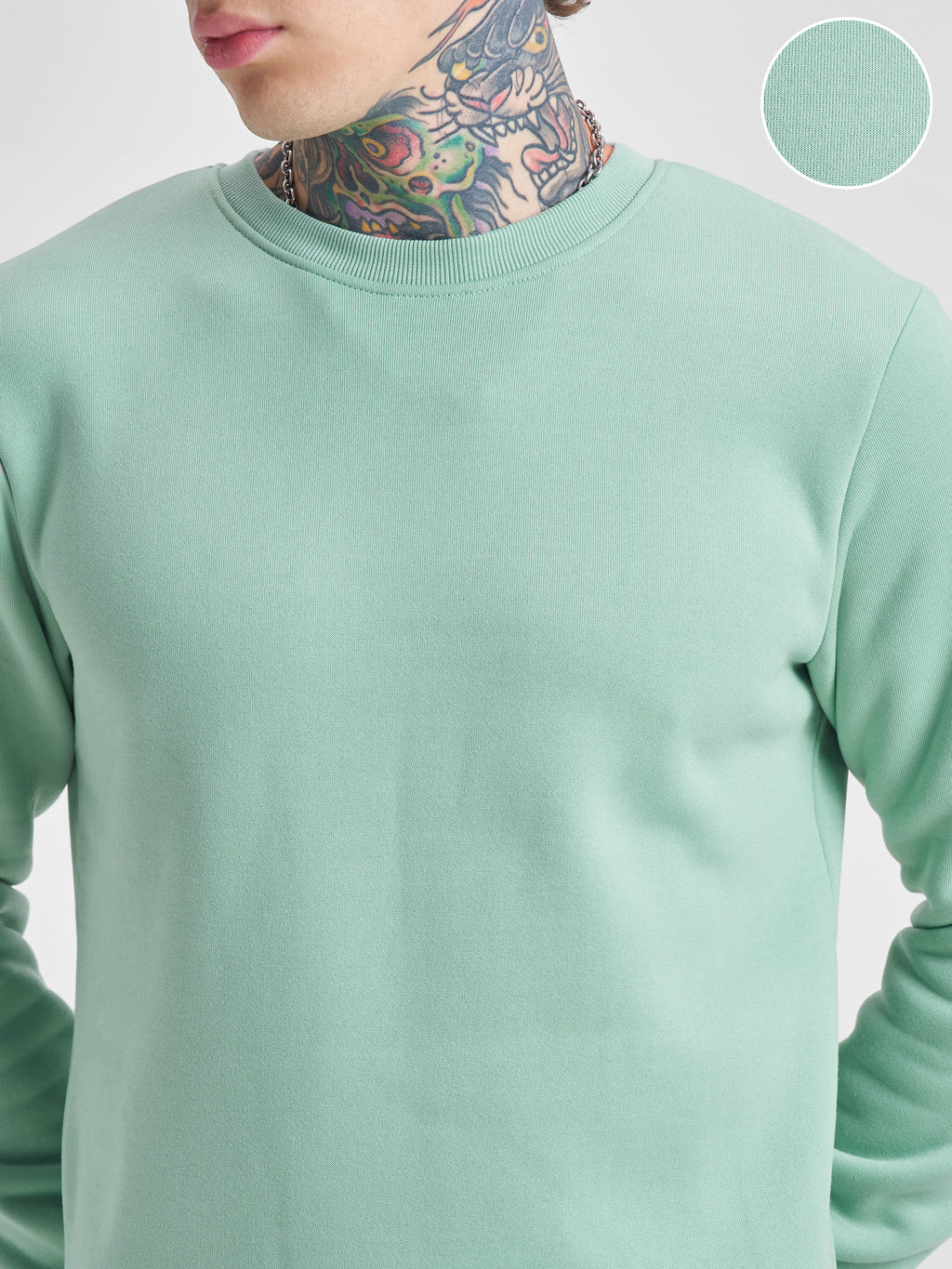 Highlander Men Green Round Neck Pullover Sweatshirt - Green - Image 5