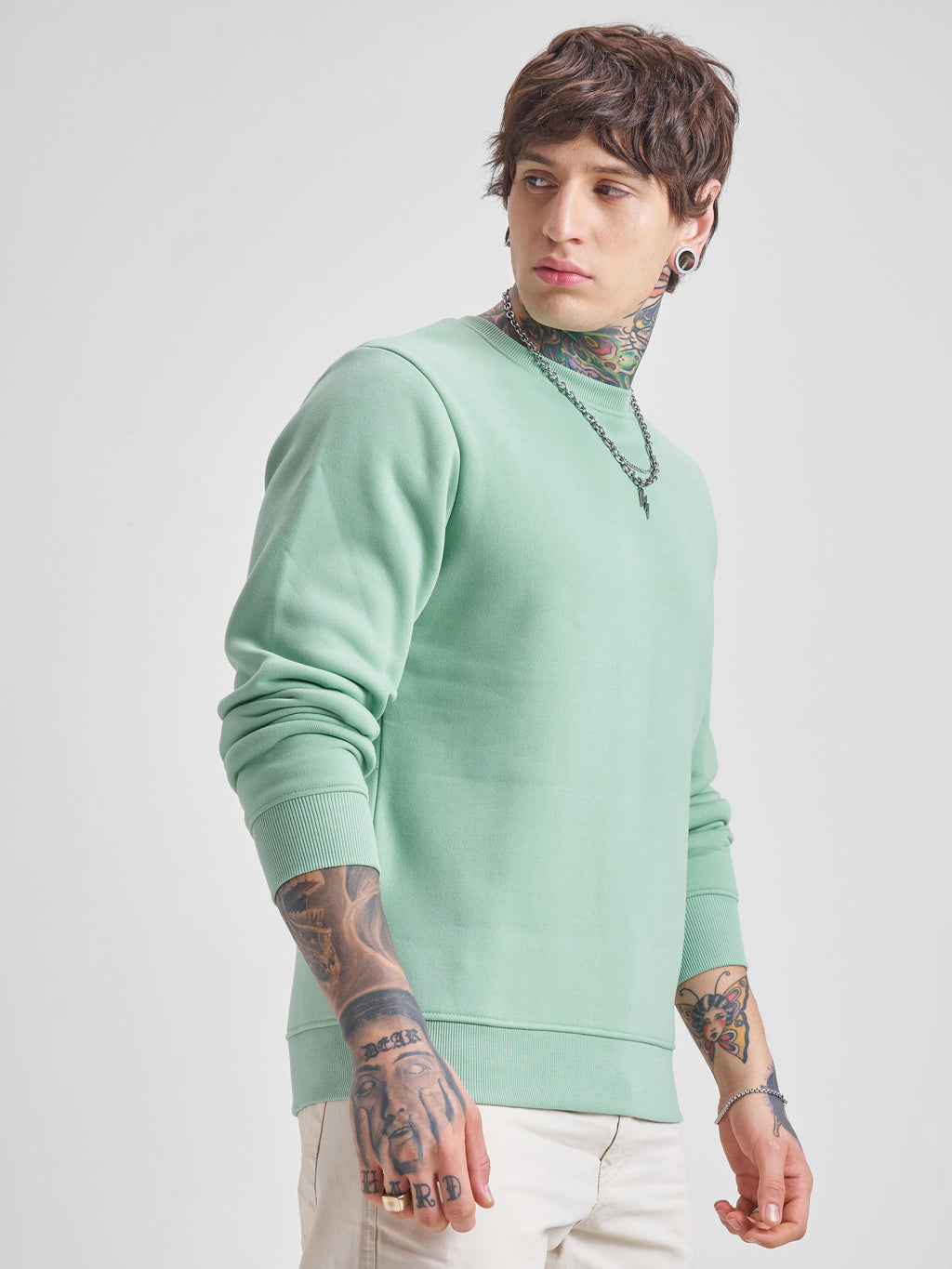 Highlander Men Green Round Neck Pullover Sweatshirt - Green - Image 6