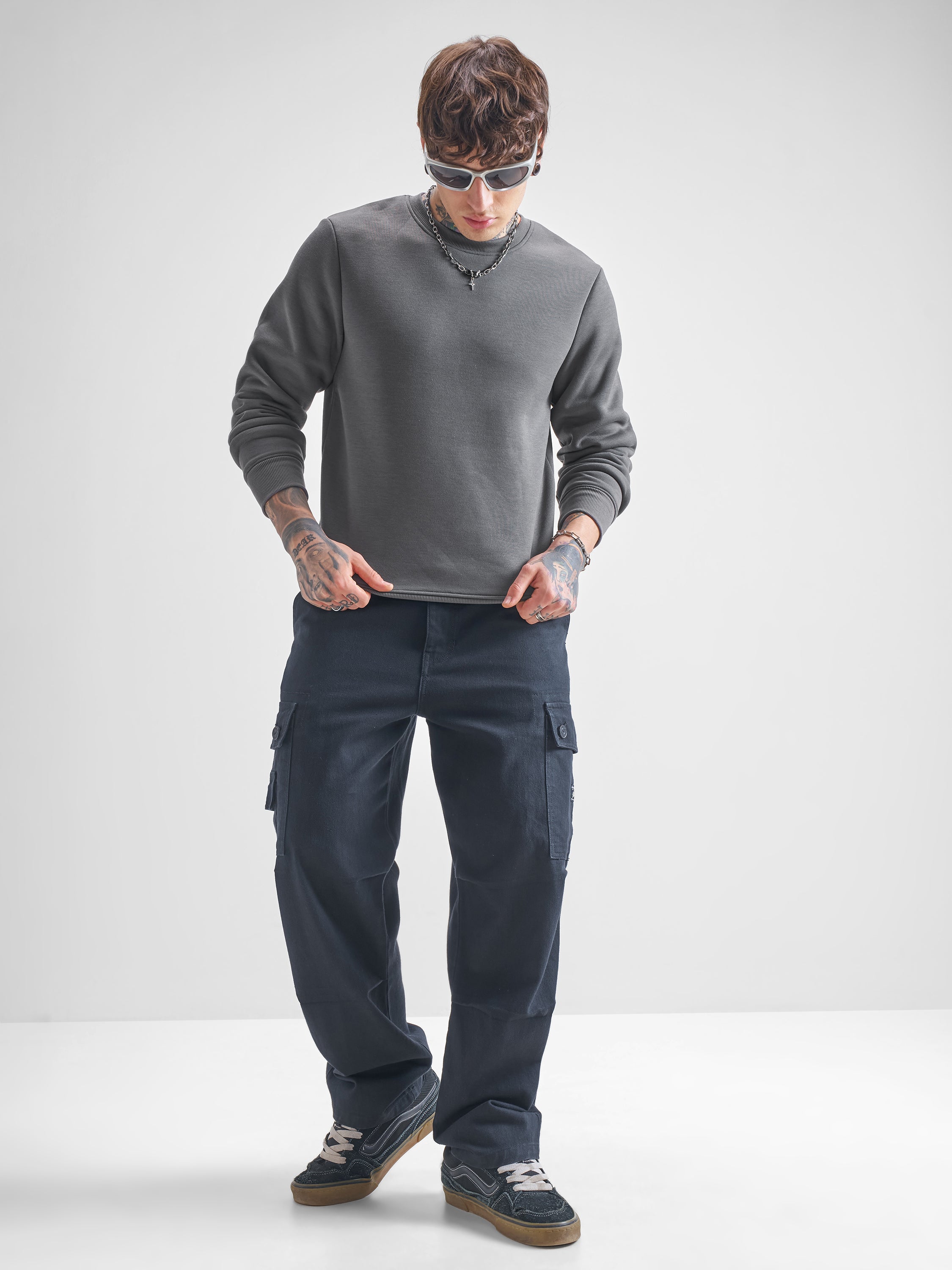 Highlander Men Brown Round Neck Pullover Sweatshirt - Brown - Image 2