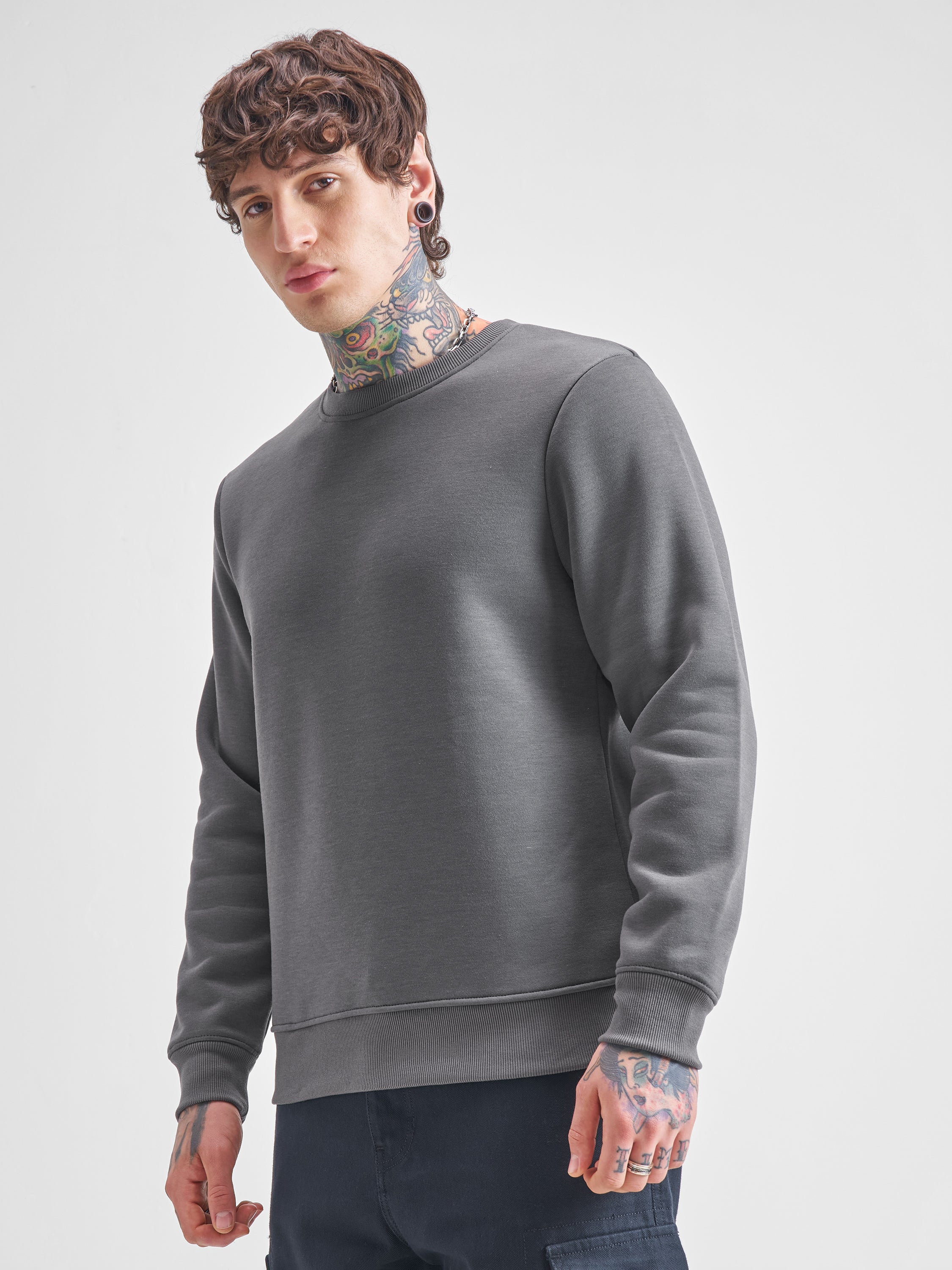Highlander Men Brown Round Neck Pullover Sweatshirt - Brown - Image 4