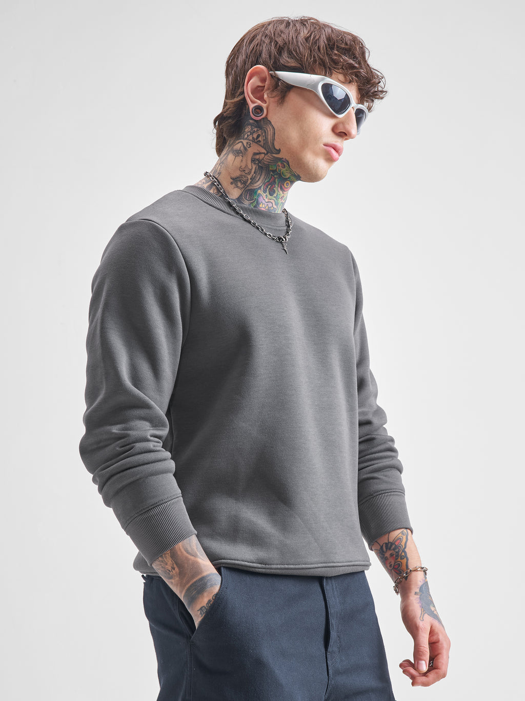 Highlander Men Brown Round Neck Pullover Sweatshirt - Brown - Image 6