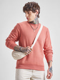 Highlander Men Peach Round Neck Pullover Sweatshirt - Peach - Image 1