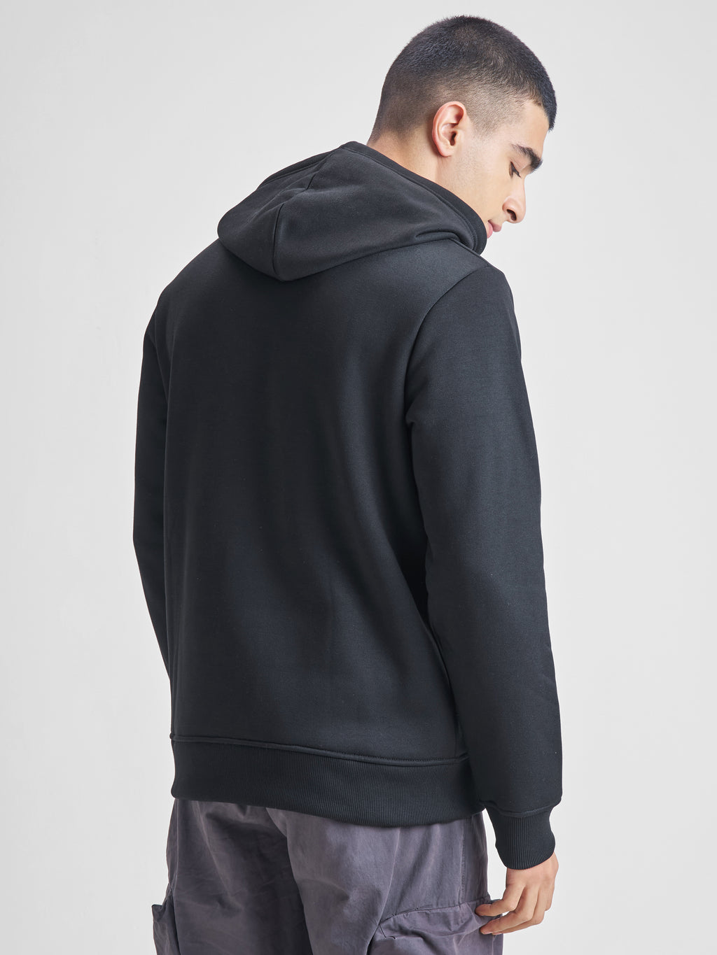 Highlander Men Black Hooded Pullover Sweatshirt - Black - Image 3