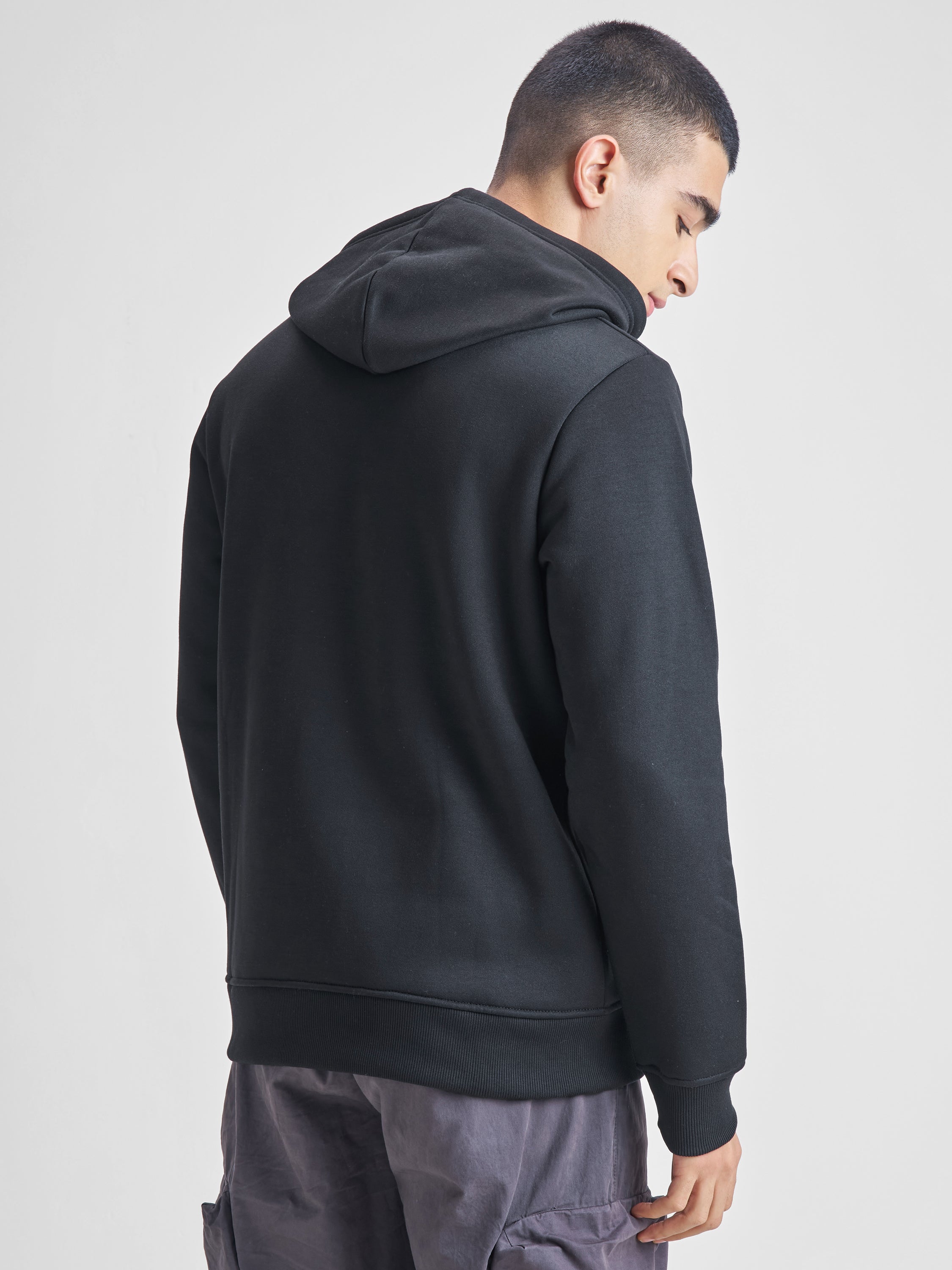 Highlander Men Black Hooded Pullover Sweatshirt - Black - Image 3