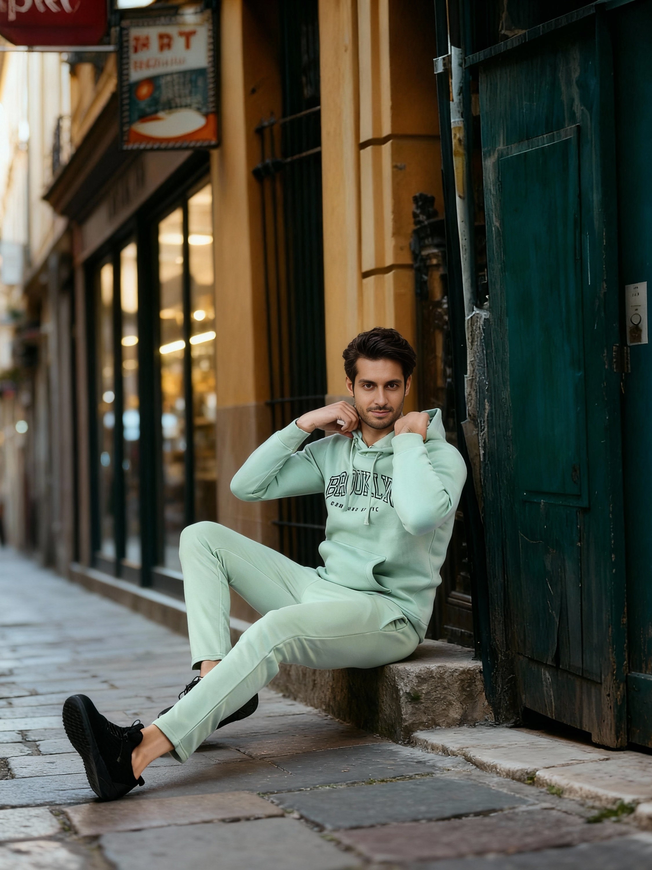 Highlander Men Green Hooded Pullover Sweatshirt - Green - Image 2
