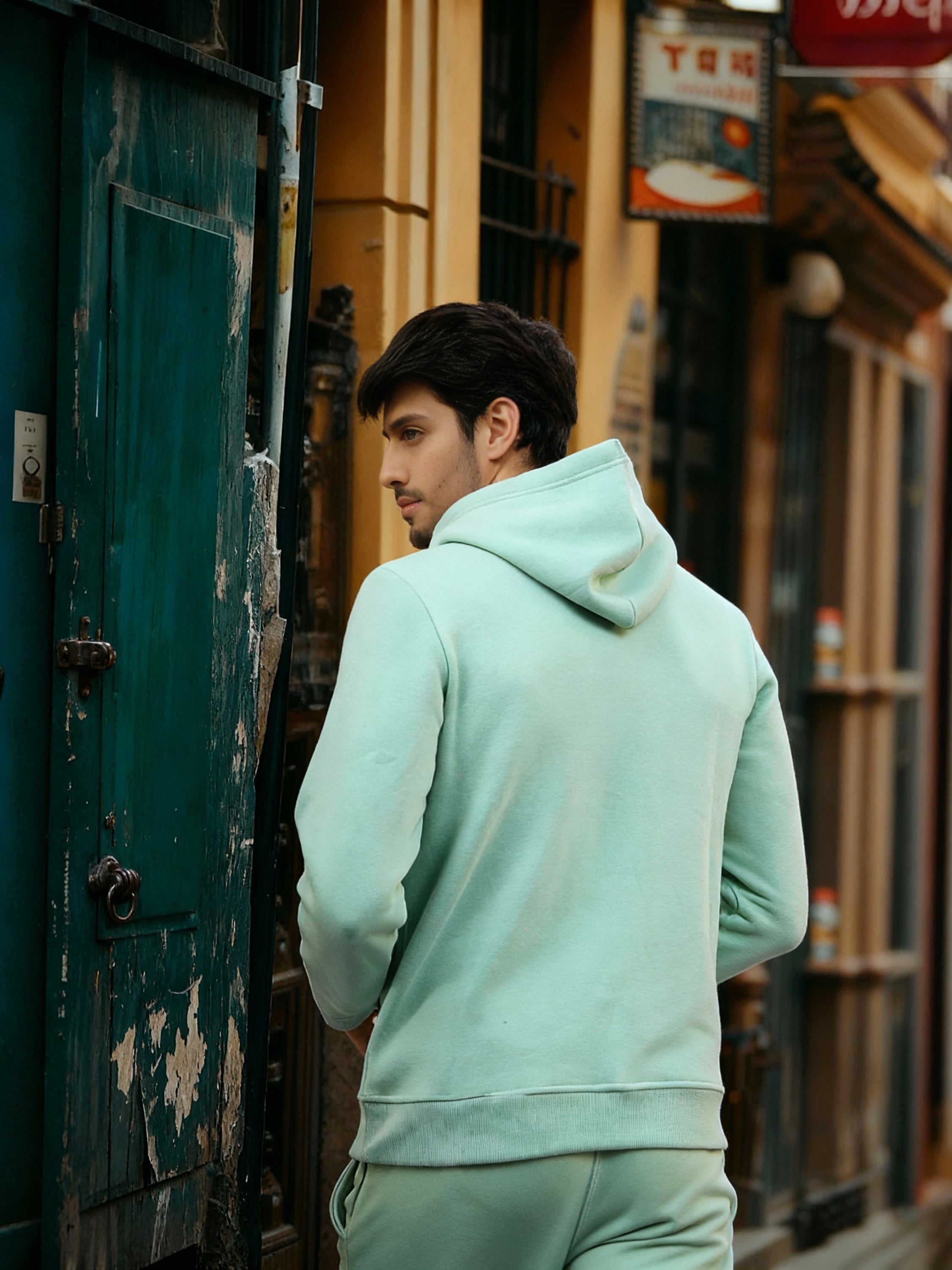 Highlander Men Green Hooded Pullover Sweatshirt - Green - Image 3