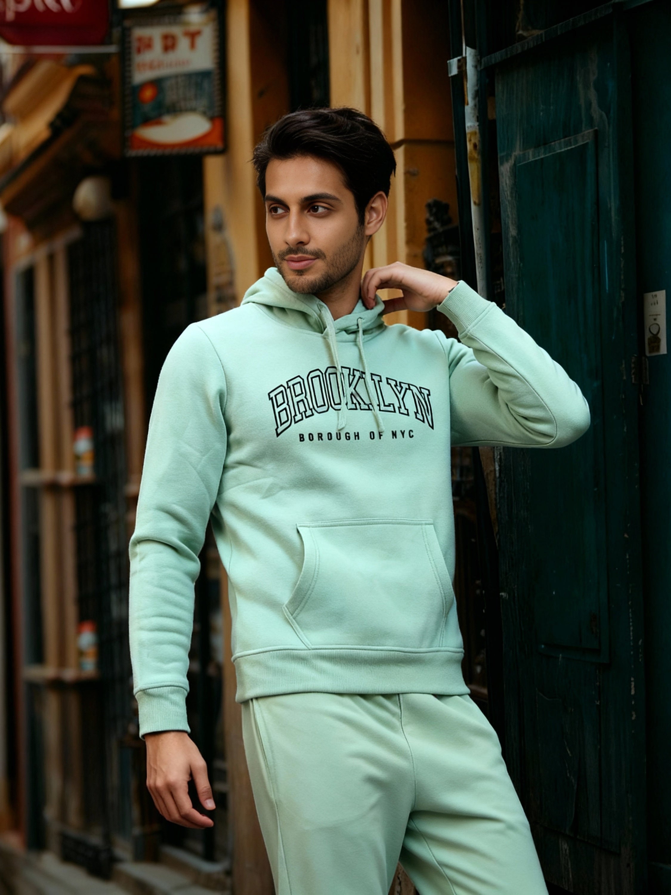 Highlander Men Green Hooded Pullover Sweatshirt - Green - Image 1