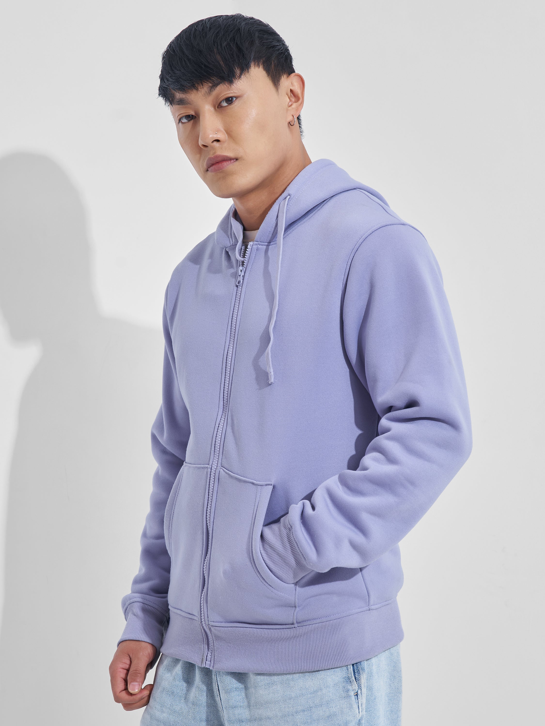 Highlander Men Blue Hooded Front-Open Sweatshirt - Blue - Image 4