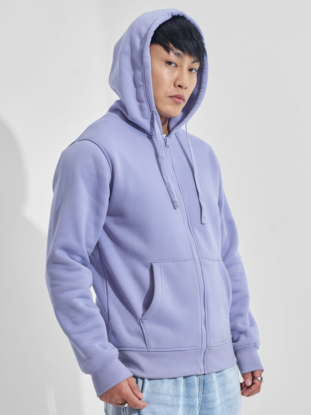 Highlander Men Blue Hooded Front-Open Sweatshirt - Blue - Image 6