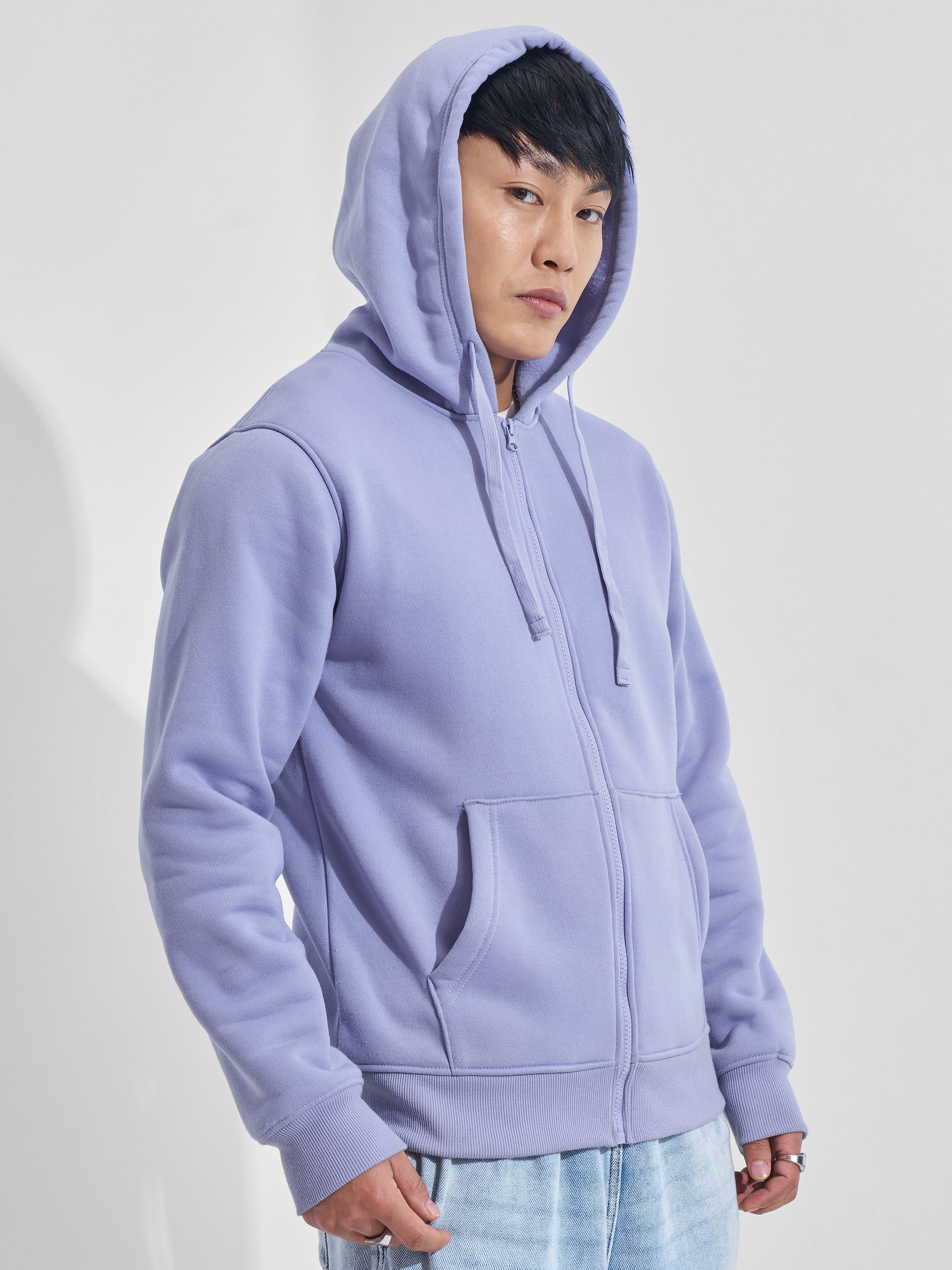 Highlander Men Blue Hooded Front-Open Sweatshirt - Blue - Image 6