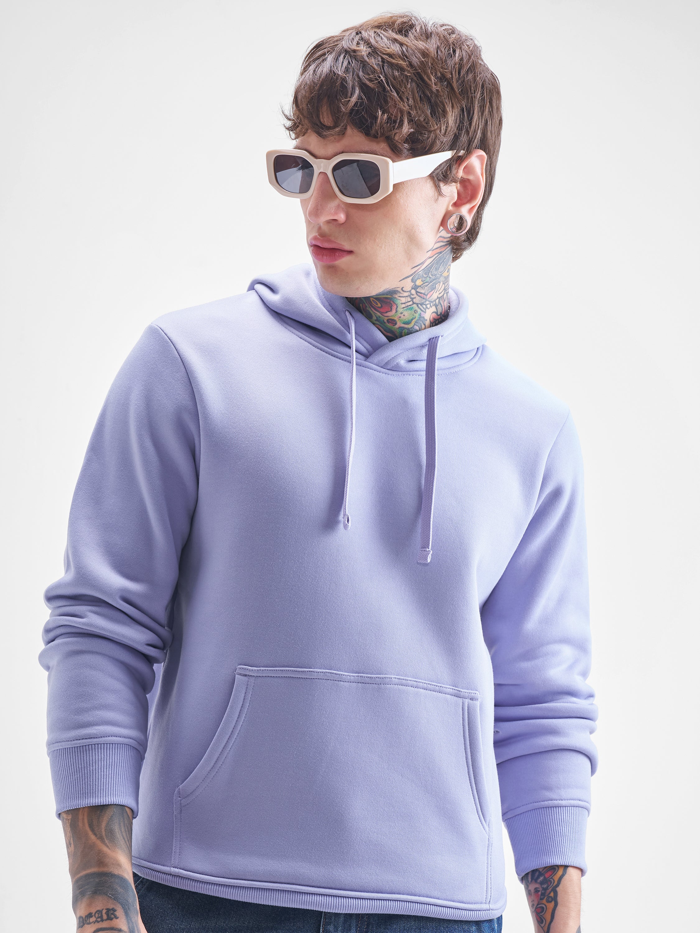 Highlander Men Blue Hooded Pullover Sweatshirt - Blue - Image 1