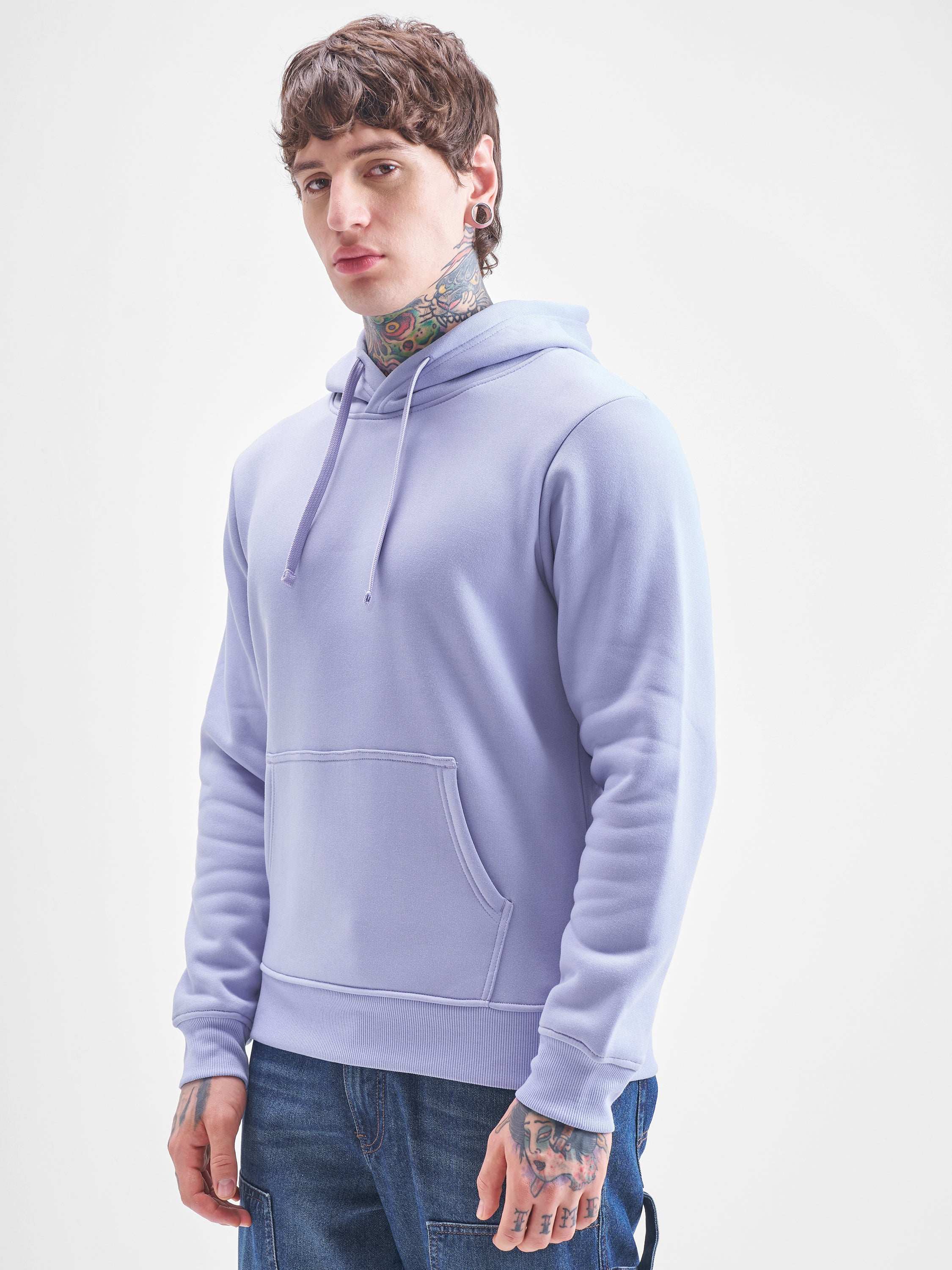 Highlander Men Blue Hooded Pullover Sweatshirt - Blue - Image 4