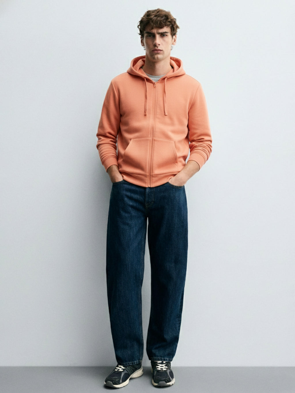 Highlander Men Pink Hooded Front-Open Sweatshirt - Pink - Image 2