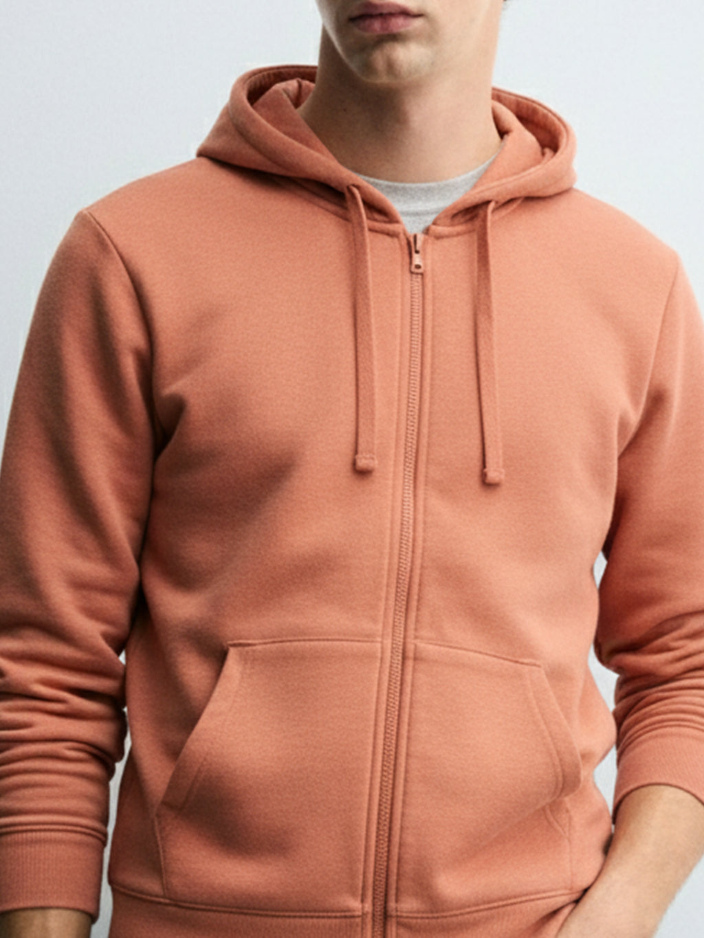 Highlander Men Pink Hooded Front-Open Sweatshirt - Pink - Image 6