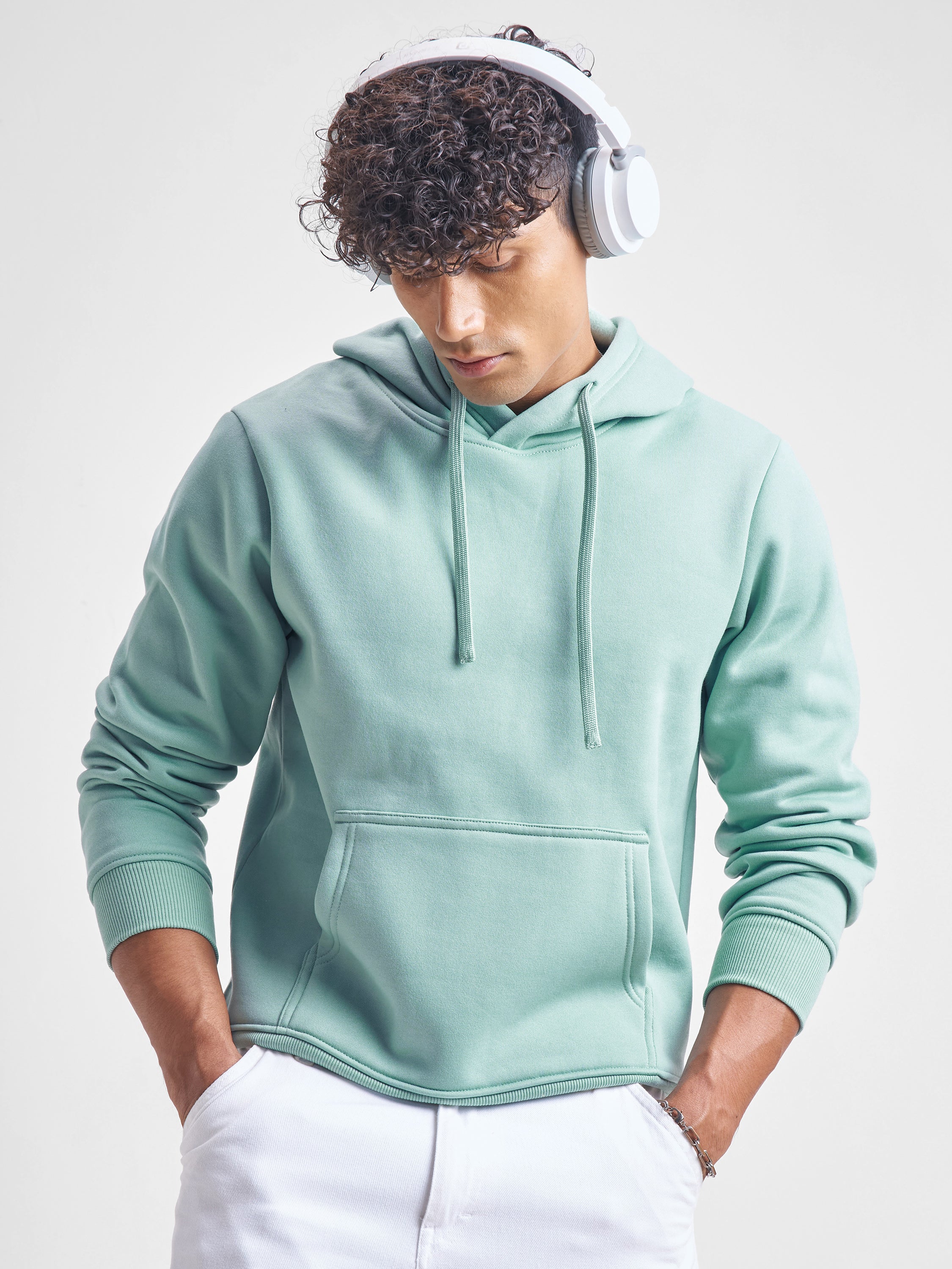 Highlander Men Blue Hooded Pullover Sweatshirt - Blue - Image 1