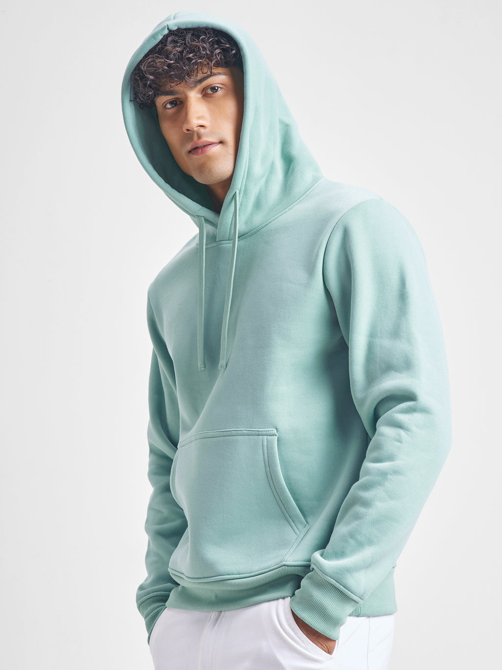 Highlander Men Blue Hooded Pullover Sweatshirt - Blue - Image 4