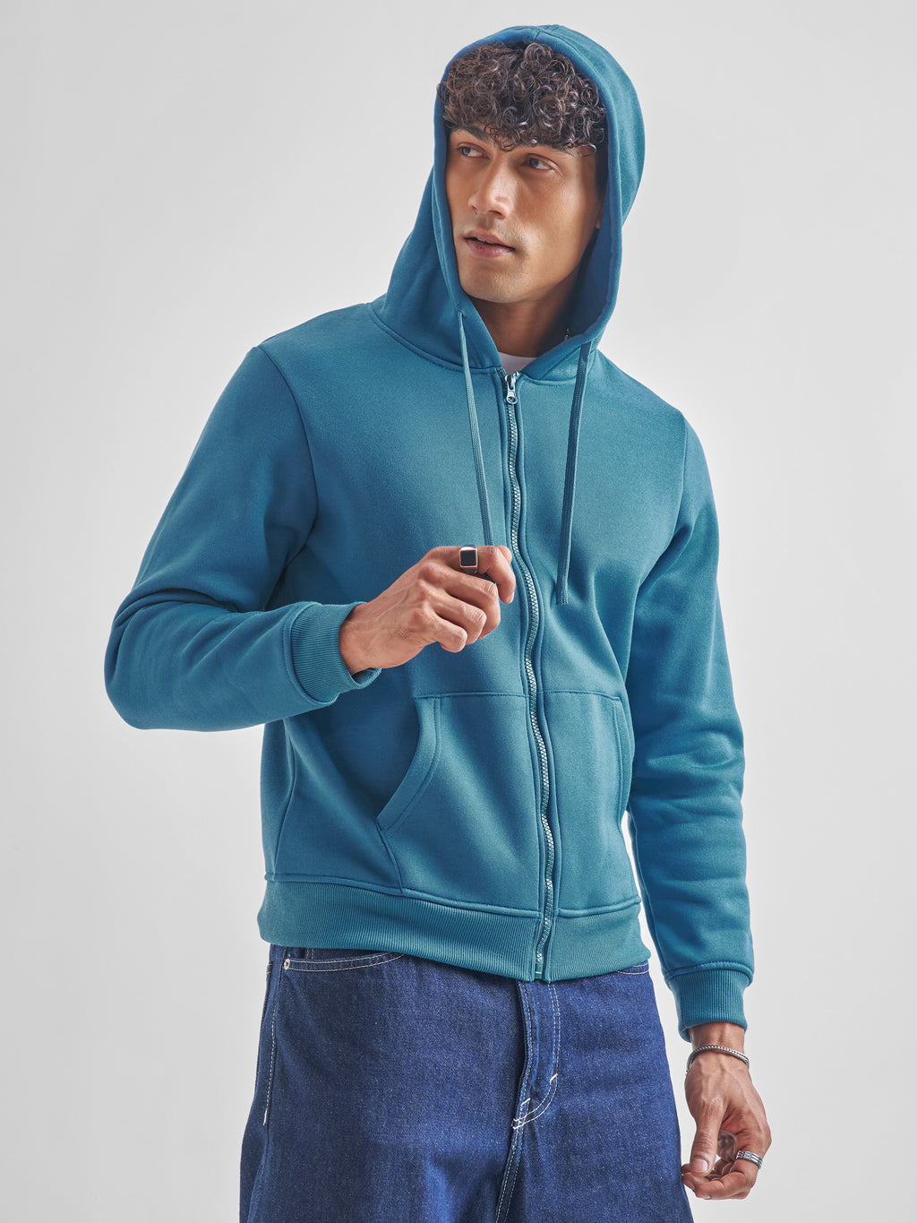 Highlander Men Teal Hooded Pullover Sweatshirt - Teal - Image 6