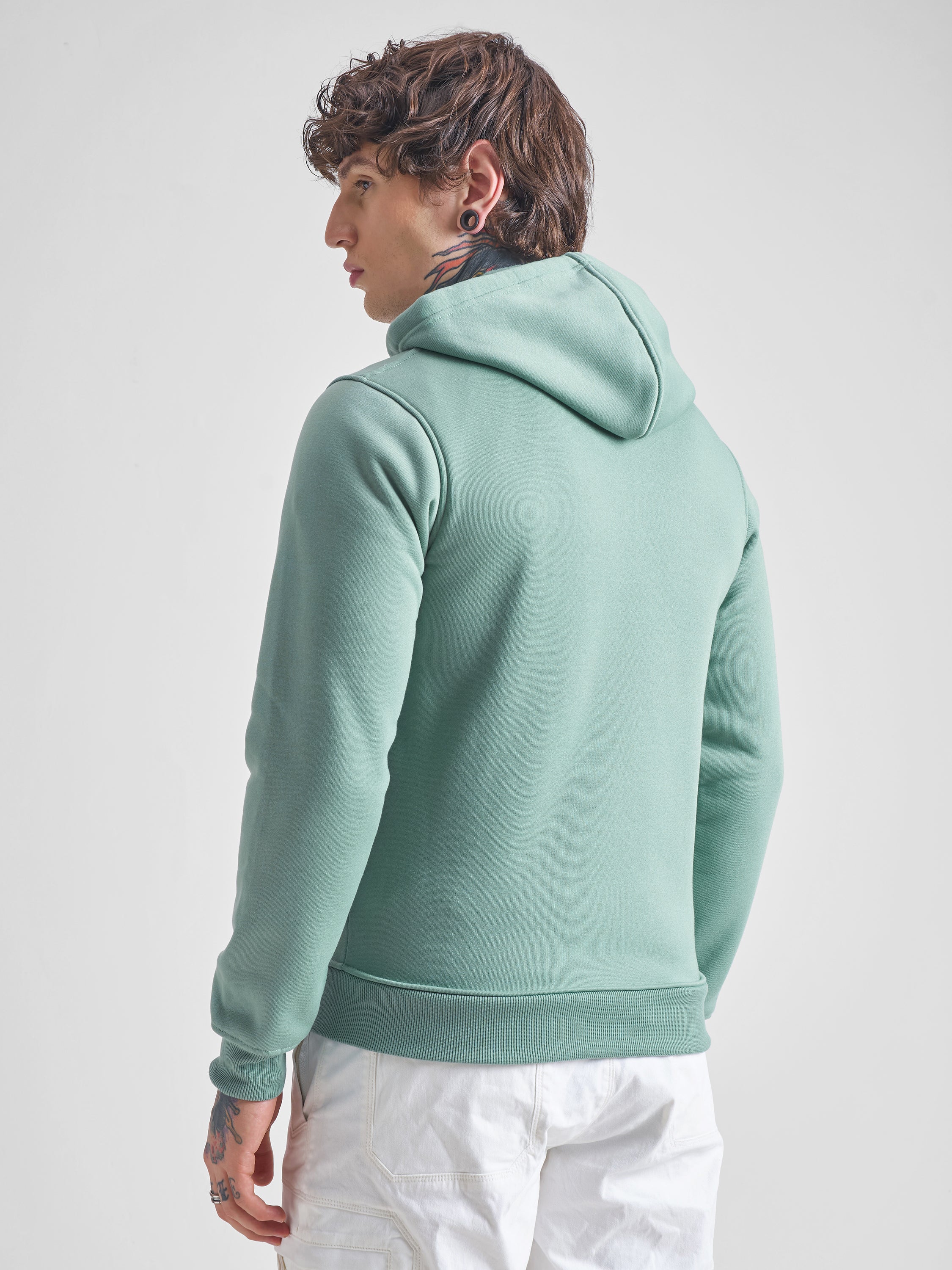 Highlander Men Blue Hooded Front-Open Sweatshirt - Blue - Image 3