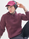 Highlander Men Burgundy Hooded Pullover Sweatshirt - Burgundy - Image 1