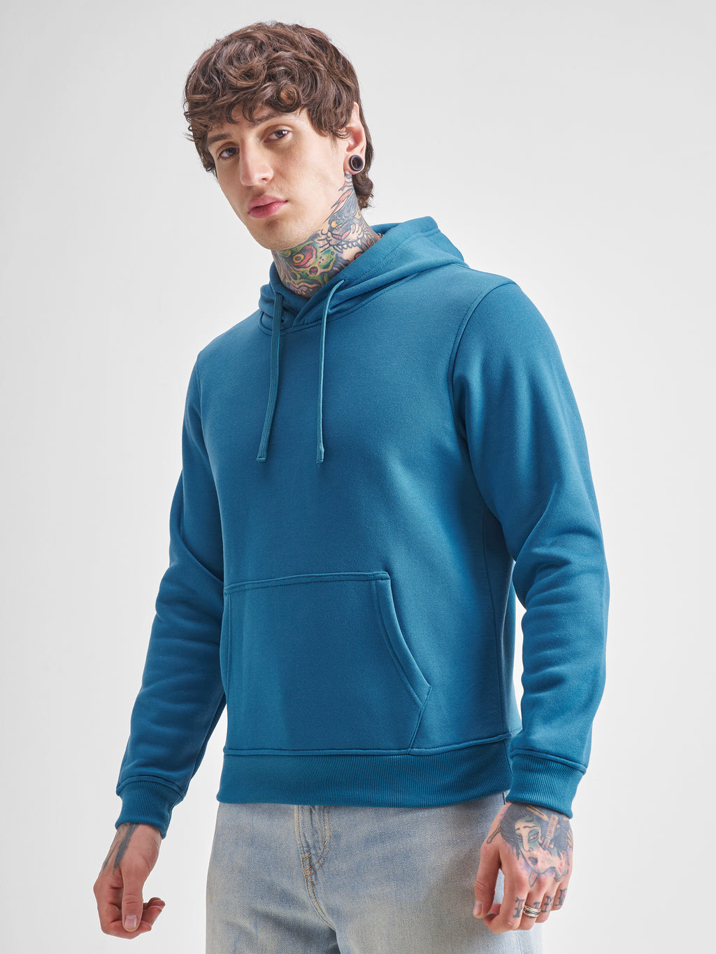 Highlander Men Teal Hooded Pullover Sweatshirt - Teal - Image 4