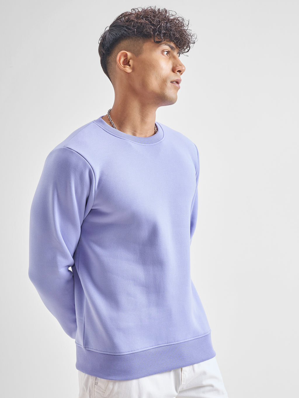 Highlander Men Lavender Round Neck Pullover Sweatshirt - Lavender - Image 6