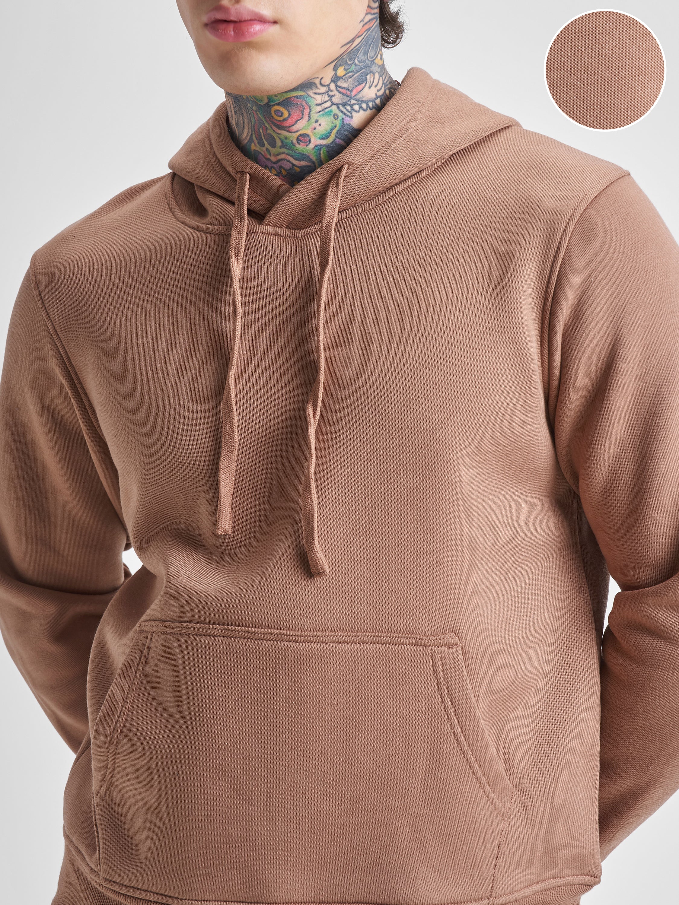 Highlander Men Beige Hooded Pullover Sweatshirt - Beige - Image 5