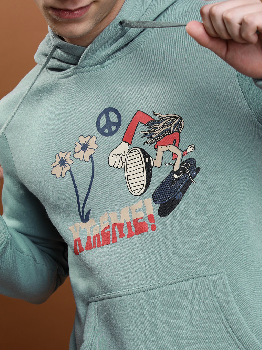Highlander Men Blue Hooded Pullover Sweatshirt - Blue - Image 5