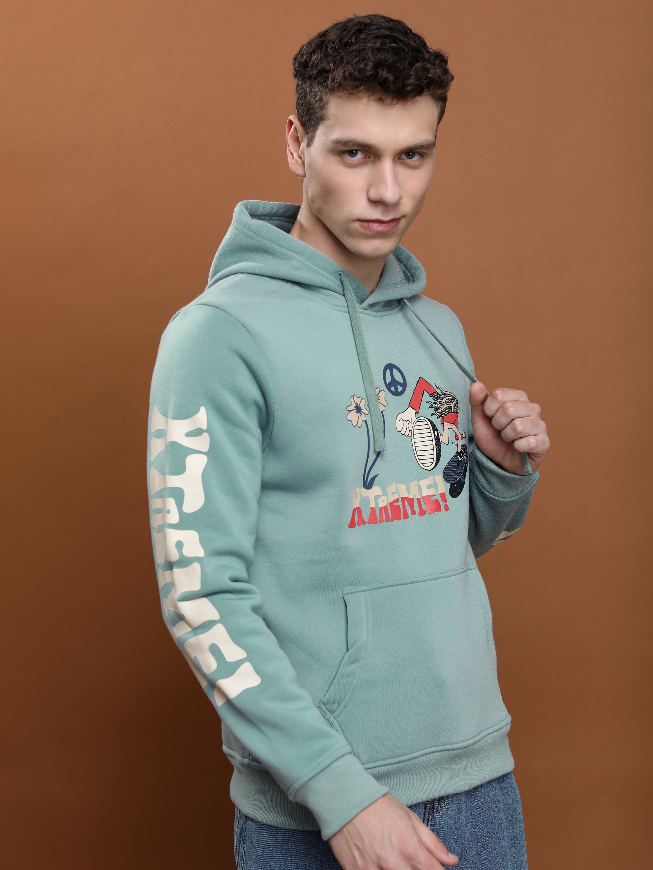 Highlander Men Blue Hooded Pullover Sweatshirt - Blue - Image 6