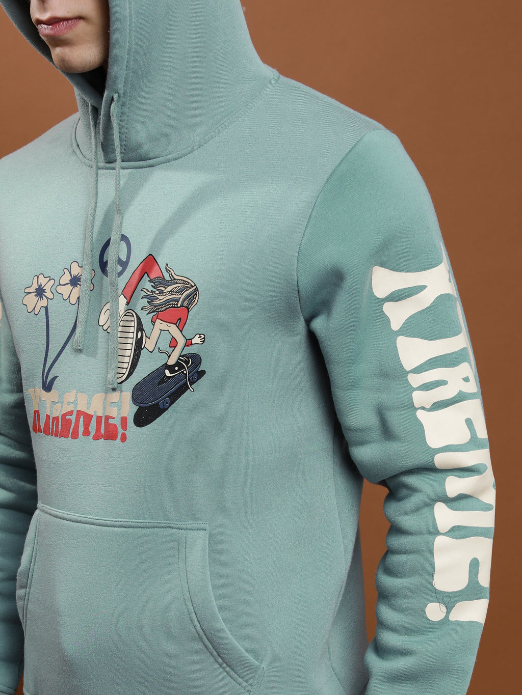 Highlander Men Blue Hooded Pullover Sweatshirt - Blue - Image 7