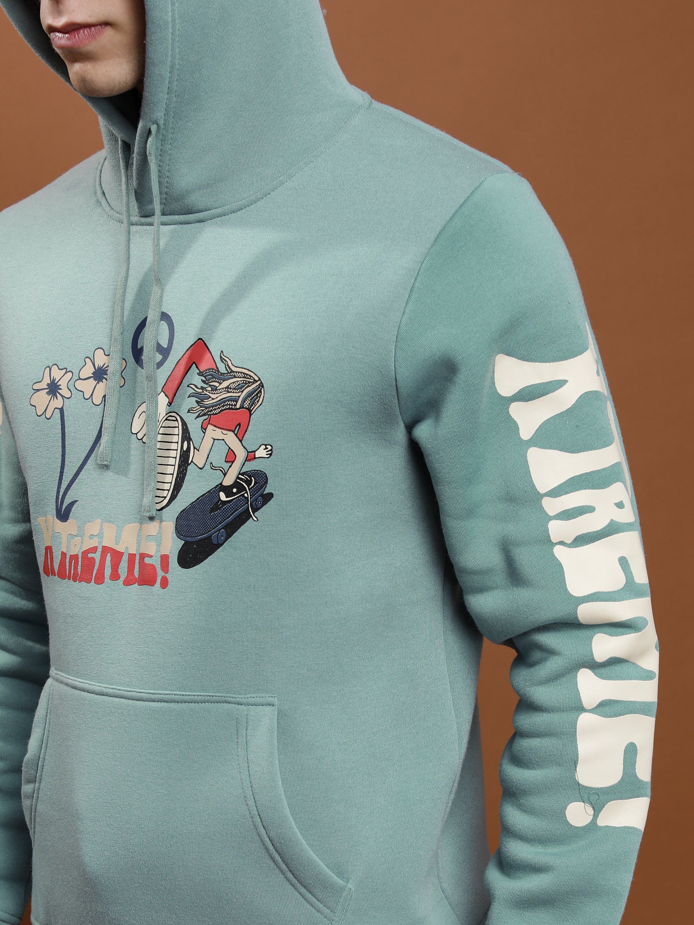Highlander Men Blue Hooded Pullover Sweatshirt - Blue - Image 7