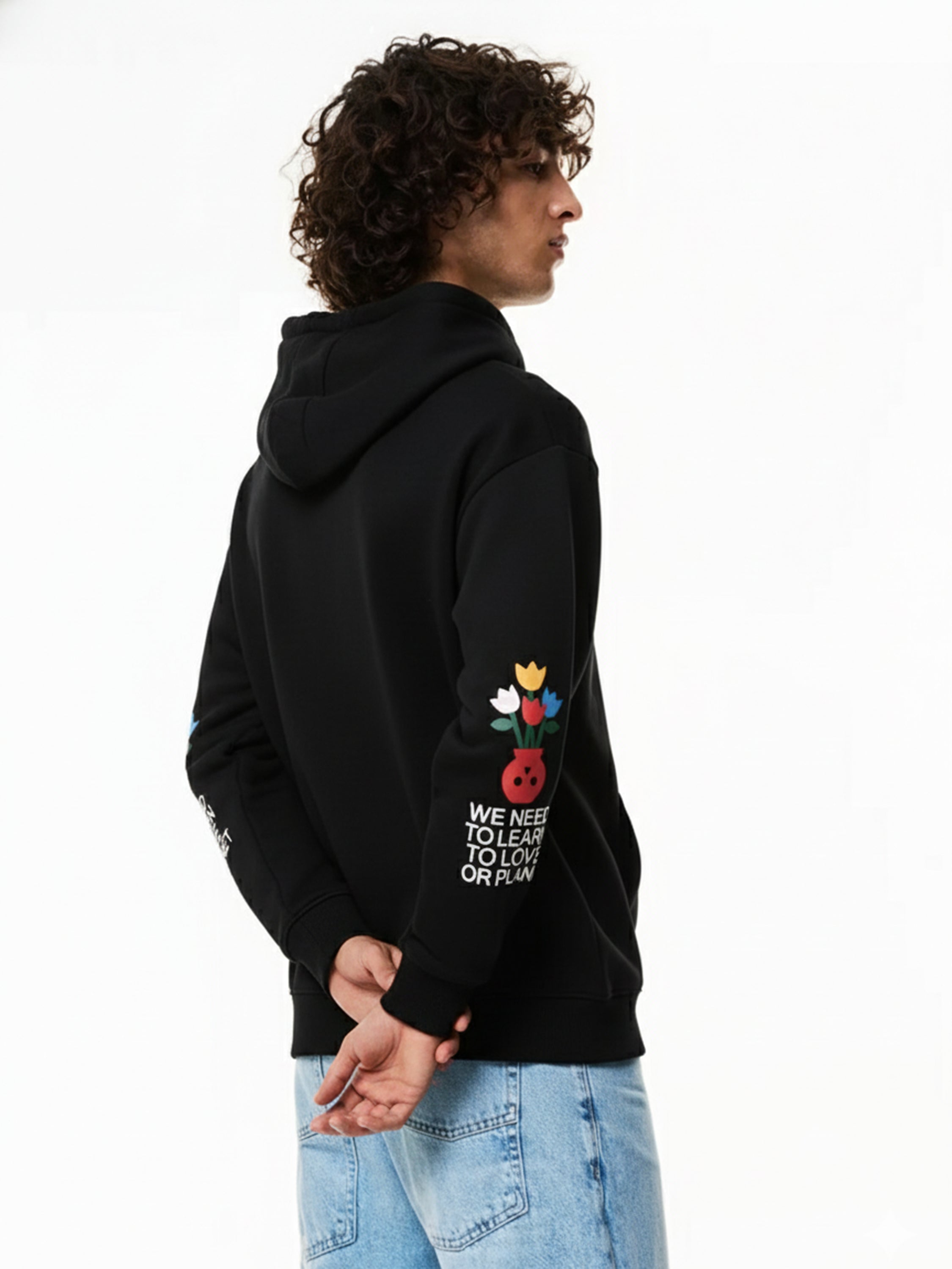 Highlander Men Black Hooded Pullover Sweatshirt - Black - Image 3
