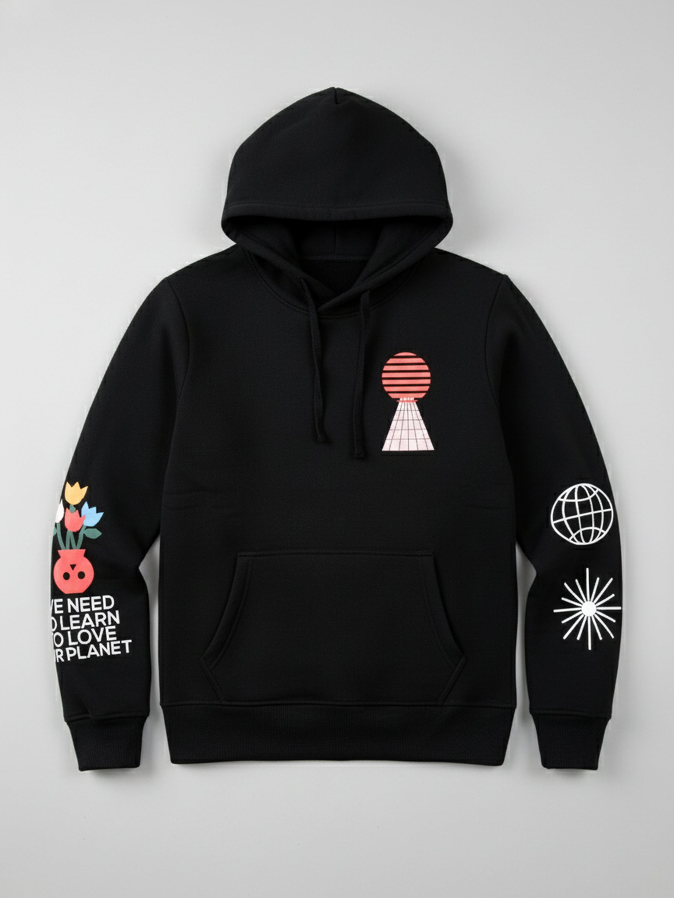 Highlander Men Black Hooded Pullover Sweatshirt - Black - Image 4