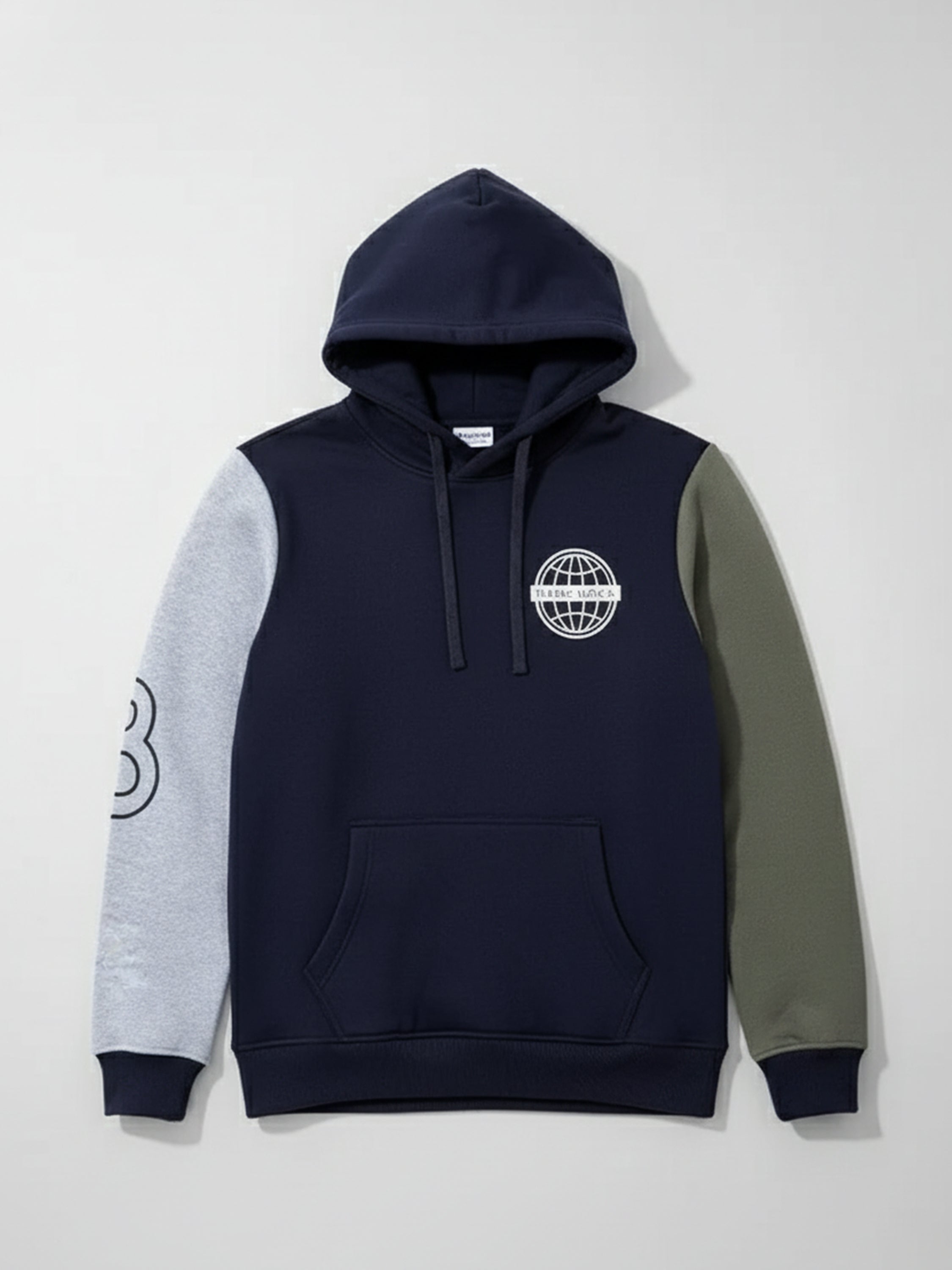 Highlander Men Navy Blue Hooded Pullover Sweatshirt - Navy Blue - Image 4