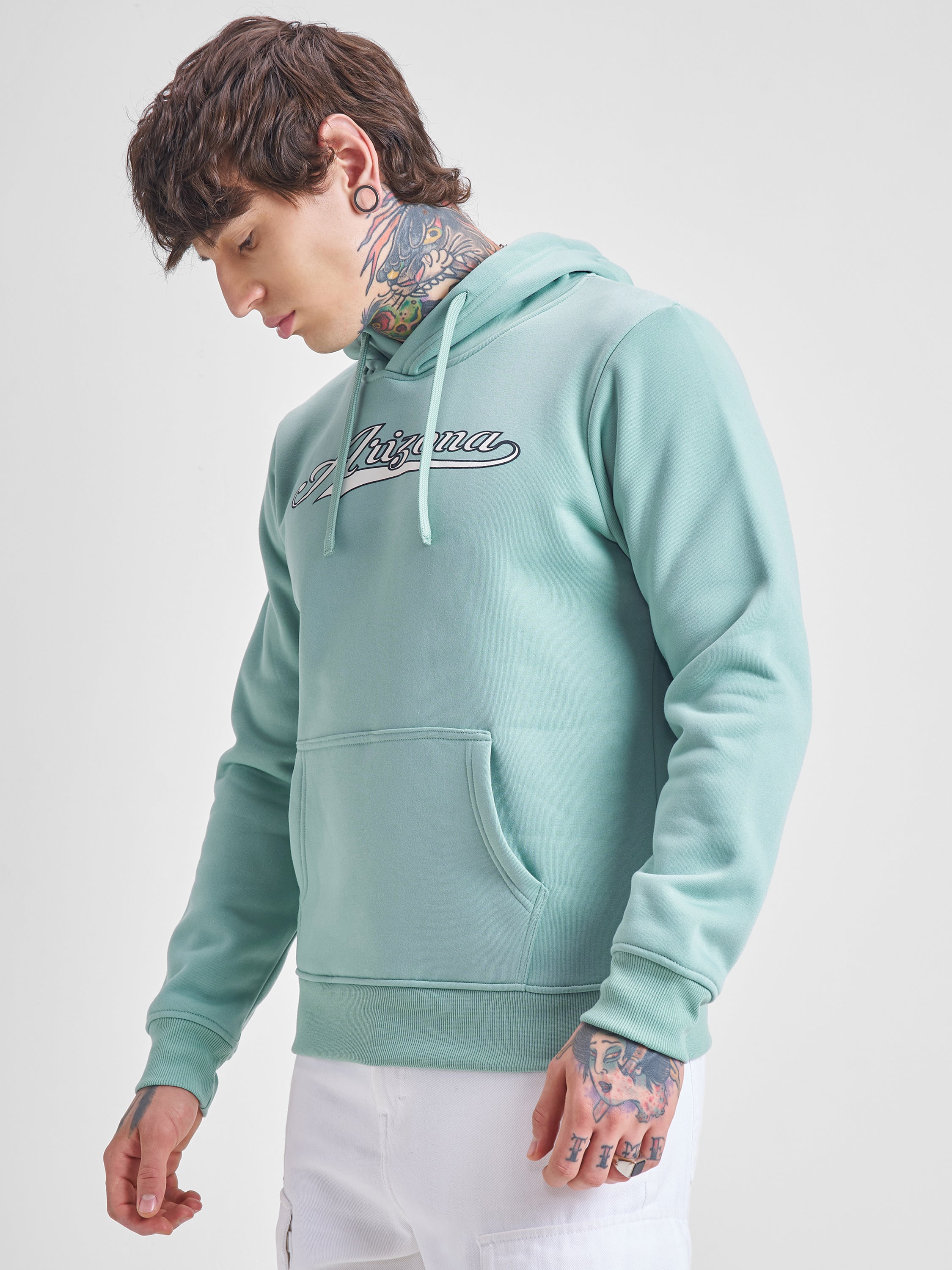 Highlander Men Blue Hooded Pullover Sweatshirt - Blue - Image 4