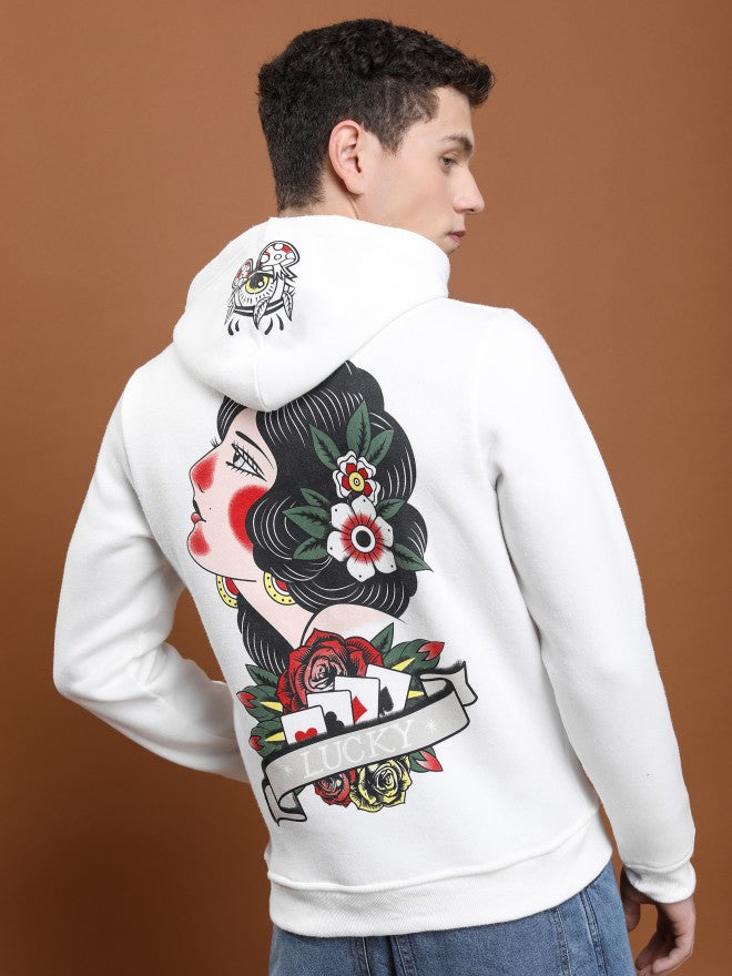 Highlander Men White Hooded Pullover Sweatshirt - White - Image 1
