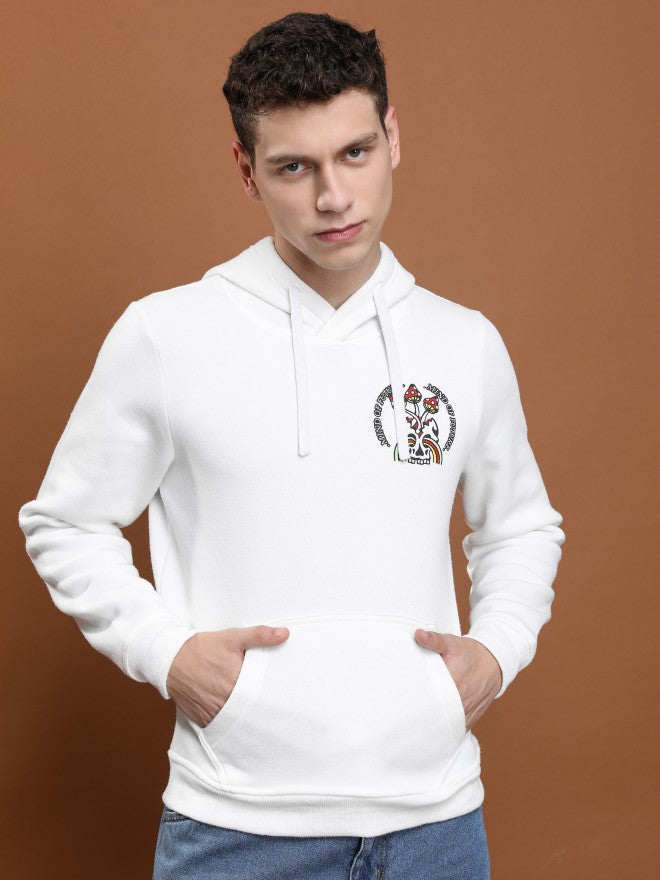 Highlander Men White Hooded Pullover Sweatshirt - White - Image 3