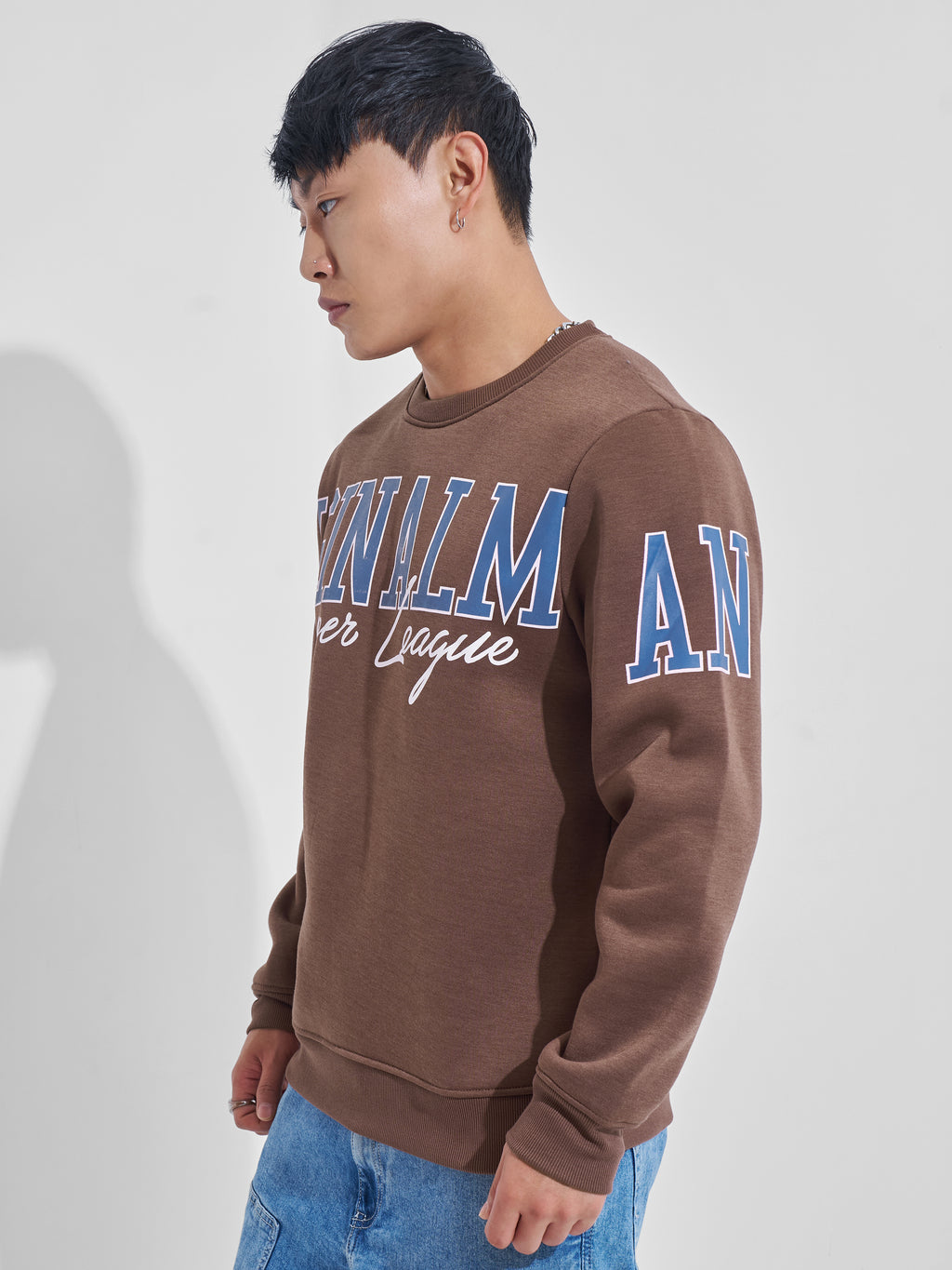 Highlander Men Brown Round Neck Pullover Sweatshirt - Brown - Image 4