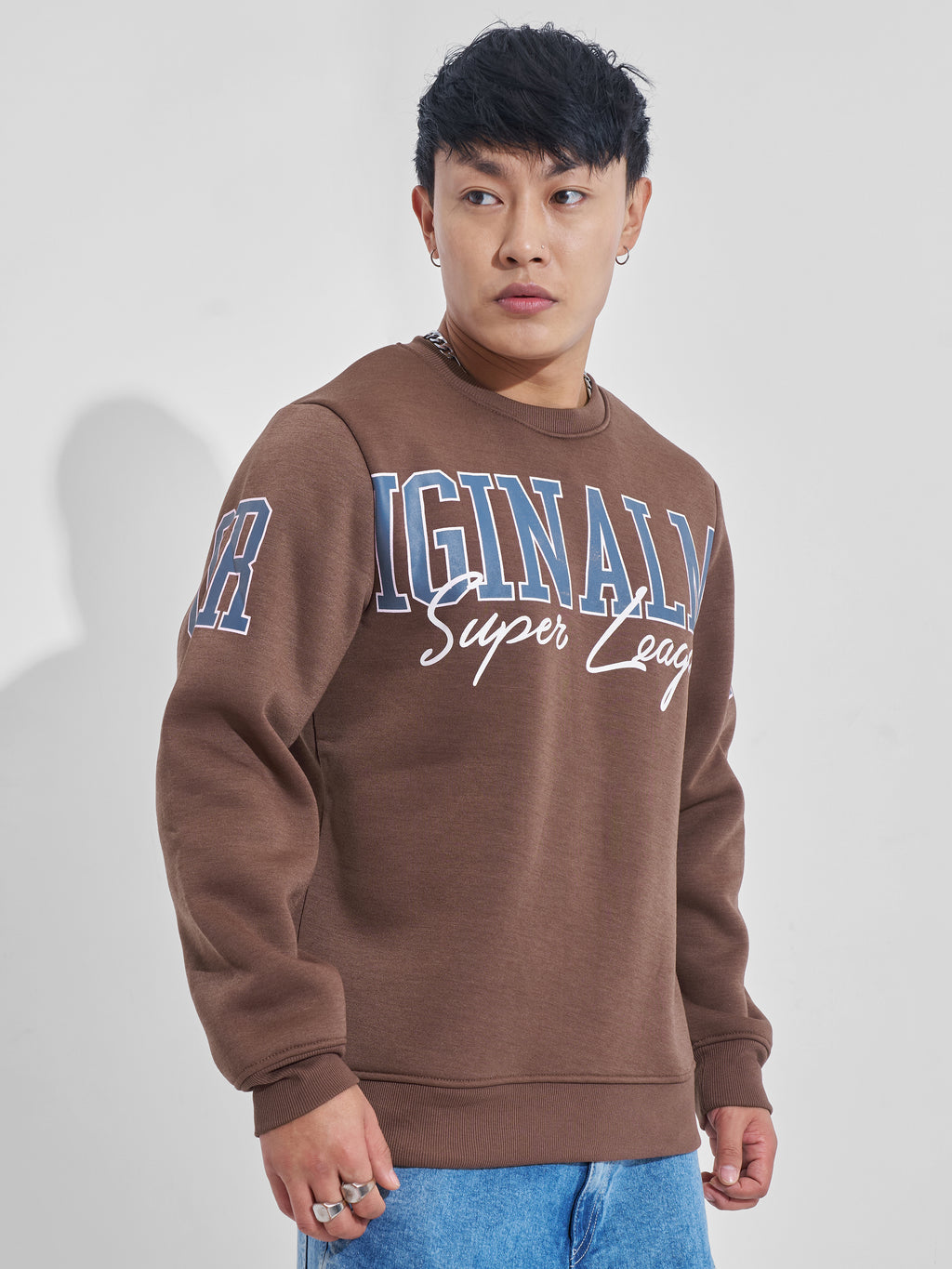 Highlander Men Brown Round Neck Pullover Sweatshirt - Brown - Image 6