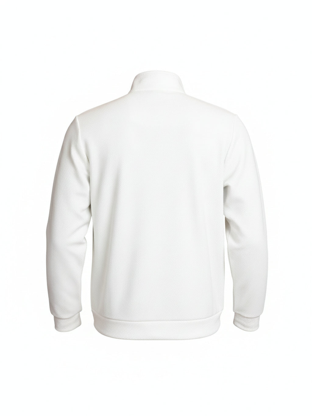 Highlander Men White High Neck Front-Open Sweatshirt - White - Image 5