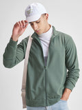 Highlander Men Green High Neck Front-Open Sweatshirt - Green - Image 1