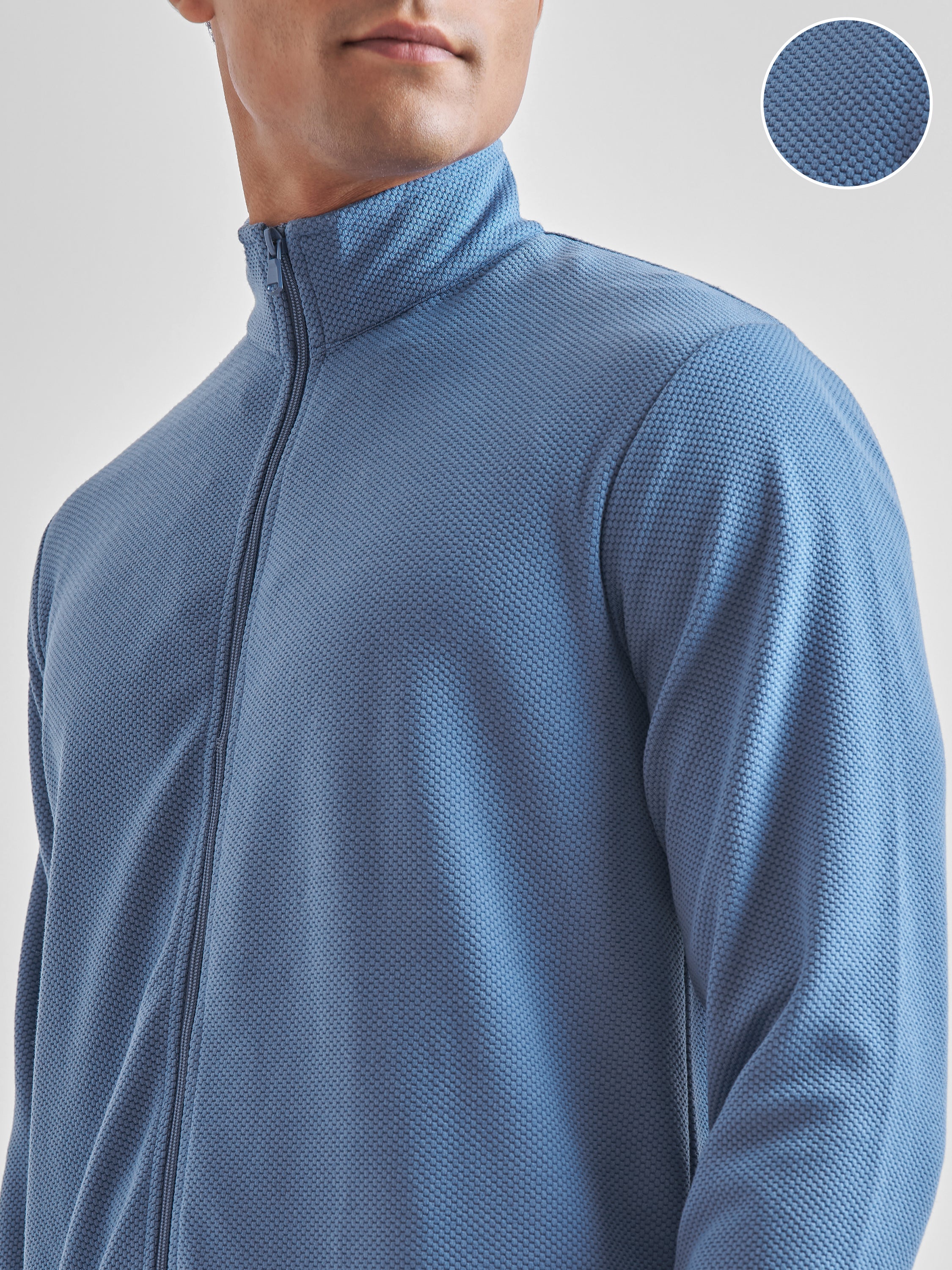 Highlander Men Blue High Neck Pullover Sweatshirt - Blue - Image 5