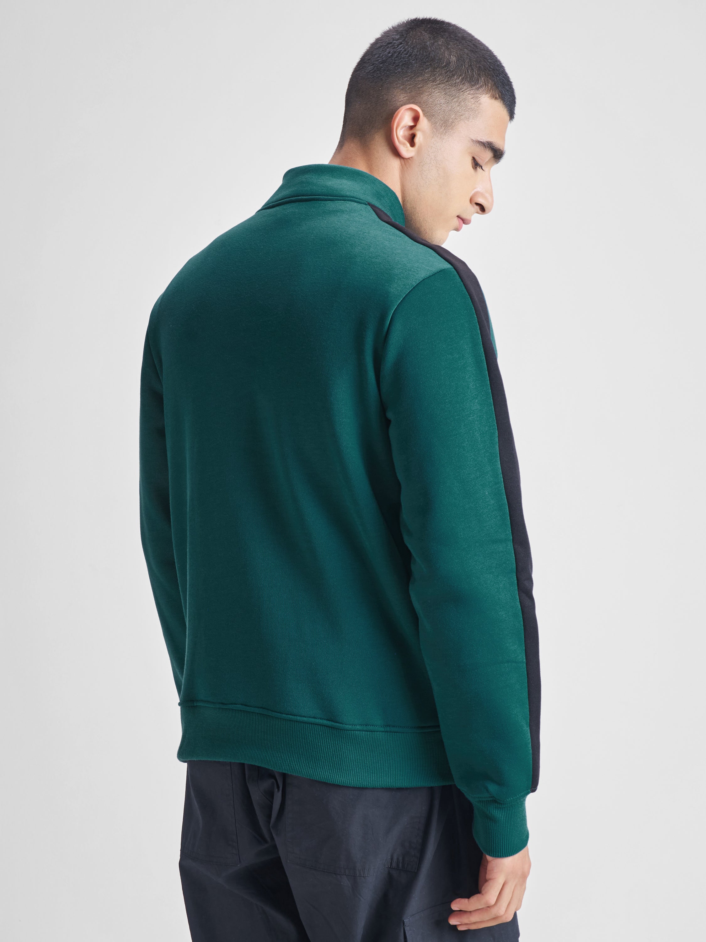 Highlander Men Green High Neck Pullover Sweatshirt - Green - Image 3